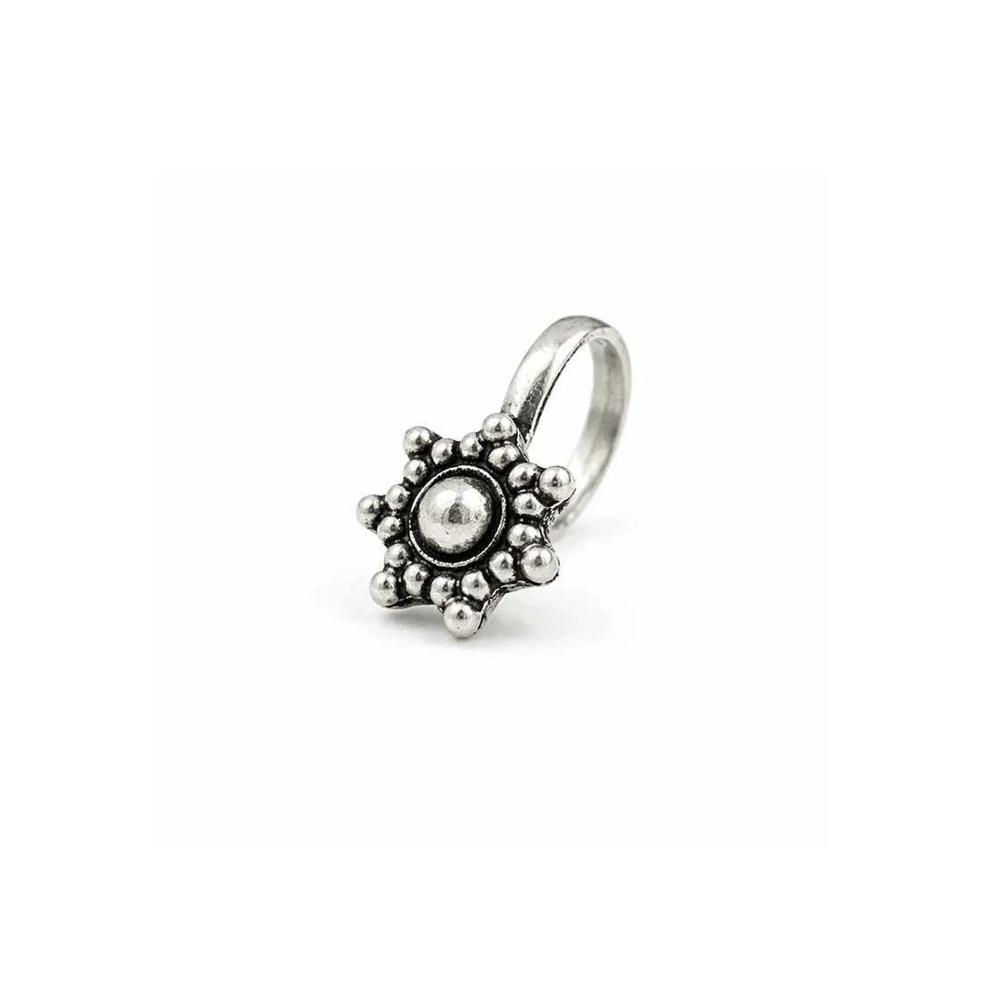 Vintage Floral Oxidised Silver Nose Pin- Made With Pure 925 Silver