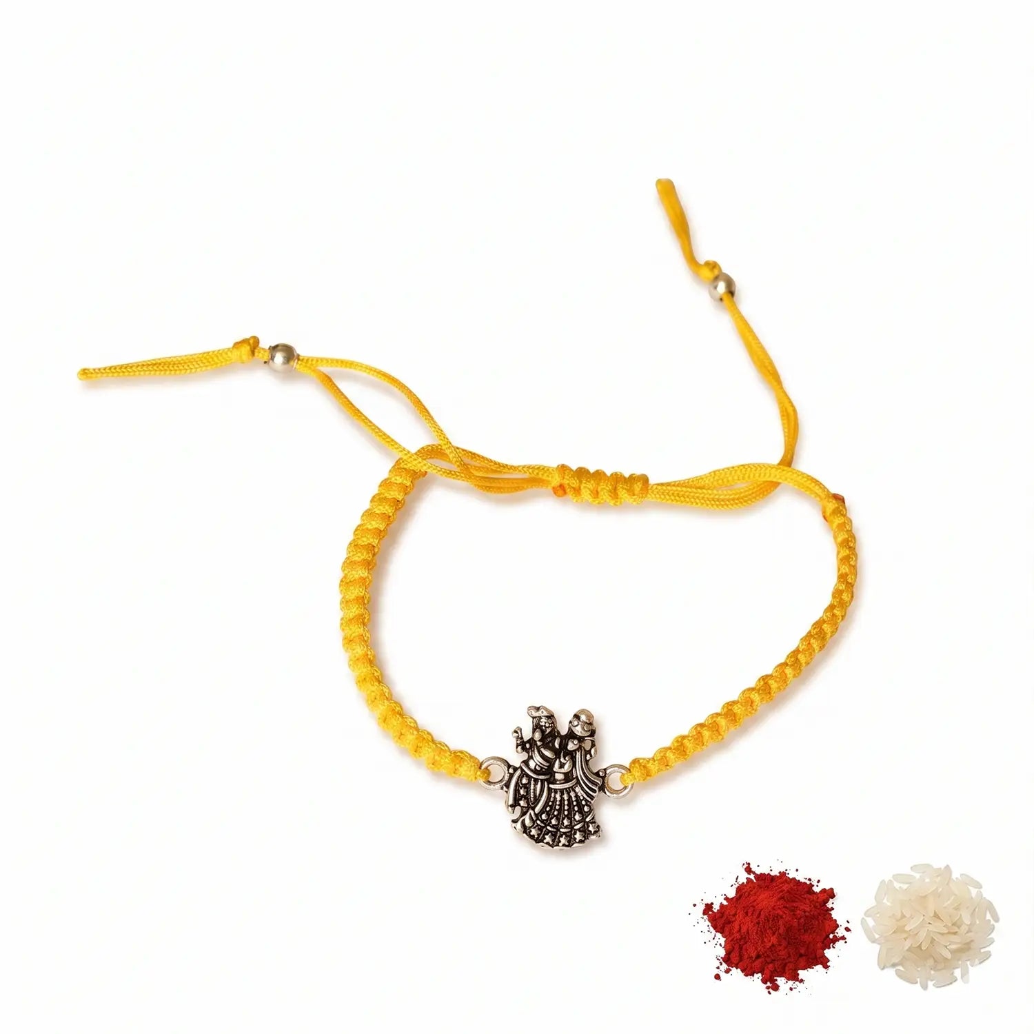 Divine Radha Krishna Silver Rakhi - Made With Pure 925 Silver