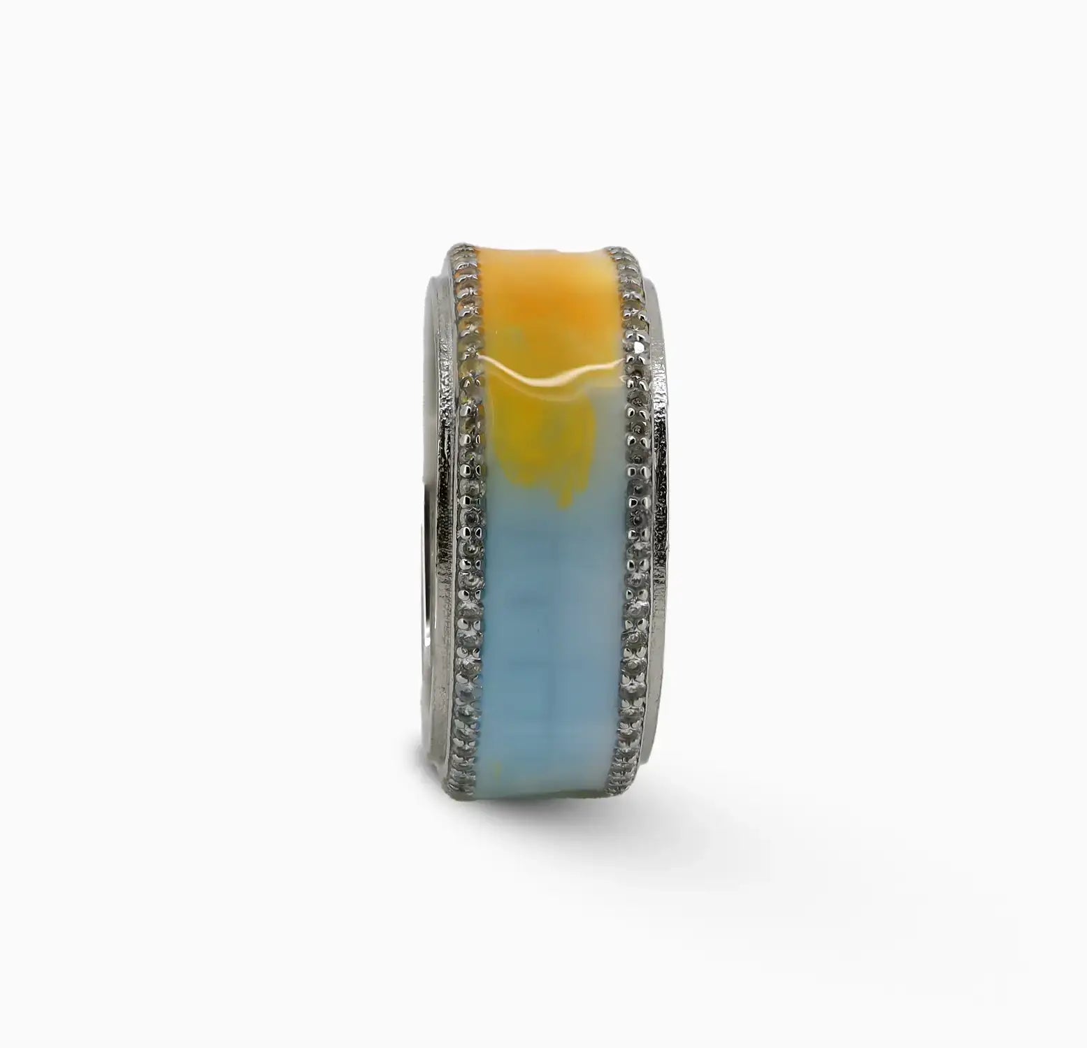 Sunset Glow Pure Silver Band Ring - Made With Pure 925 Silver