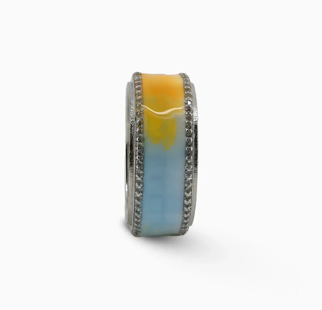 Sunset Glow Pure Silver Band Ring - Made With Pure 925 Silver