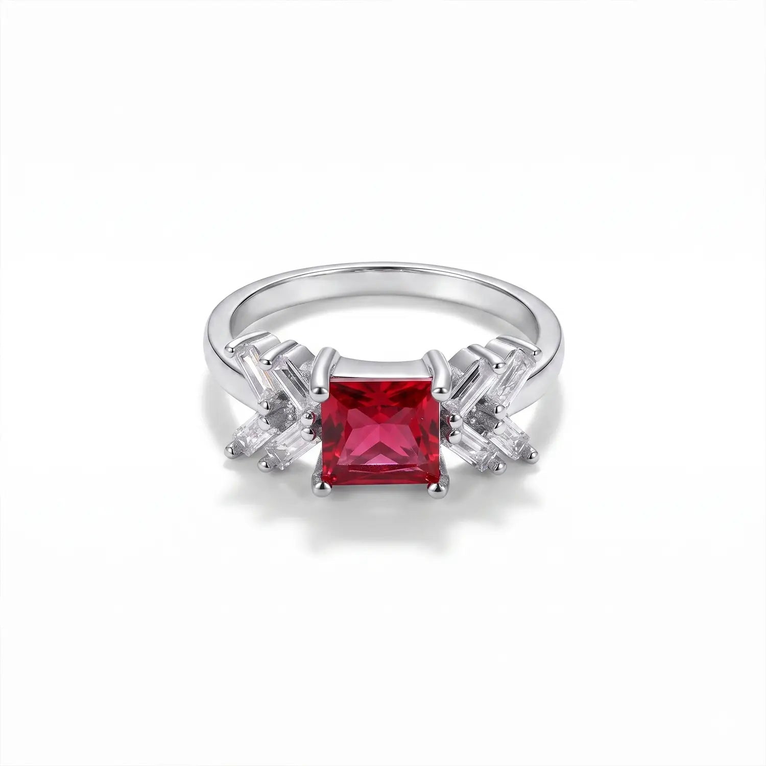 Ruby Spark Sterling Silver Statement Ring - Made With Pure 925 Silver
