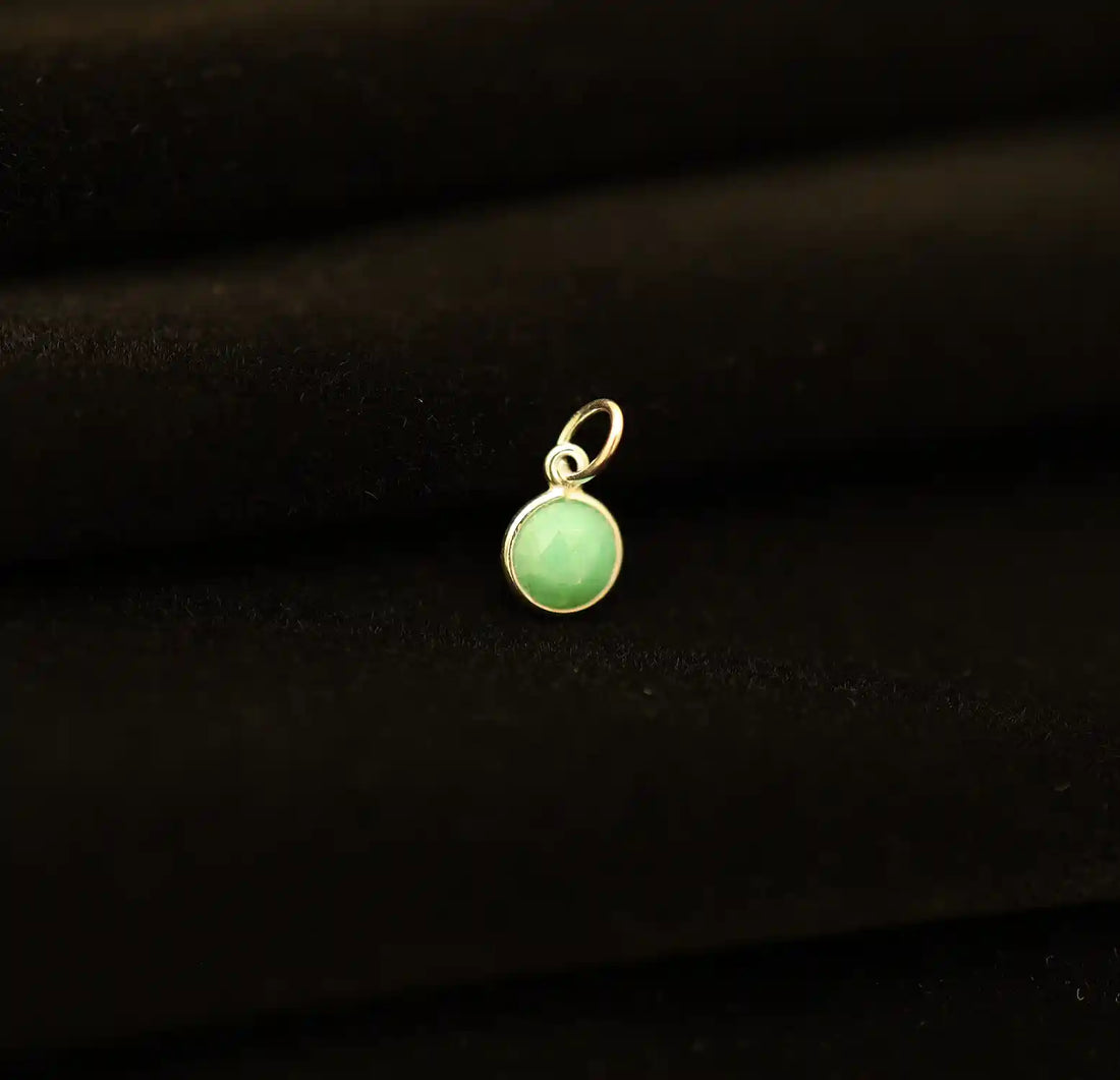 Pure Silver Green Gemstone Pendant- Made With Pure 925 Silver