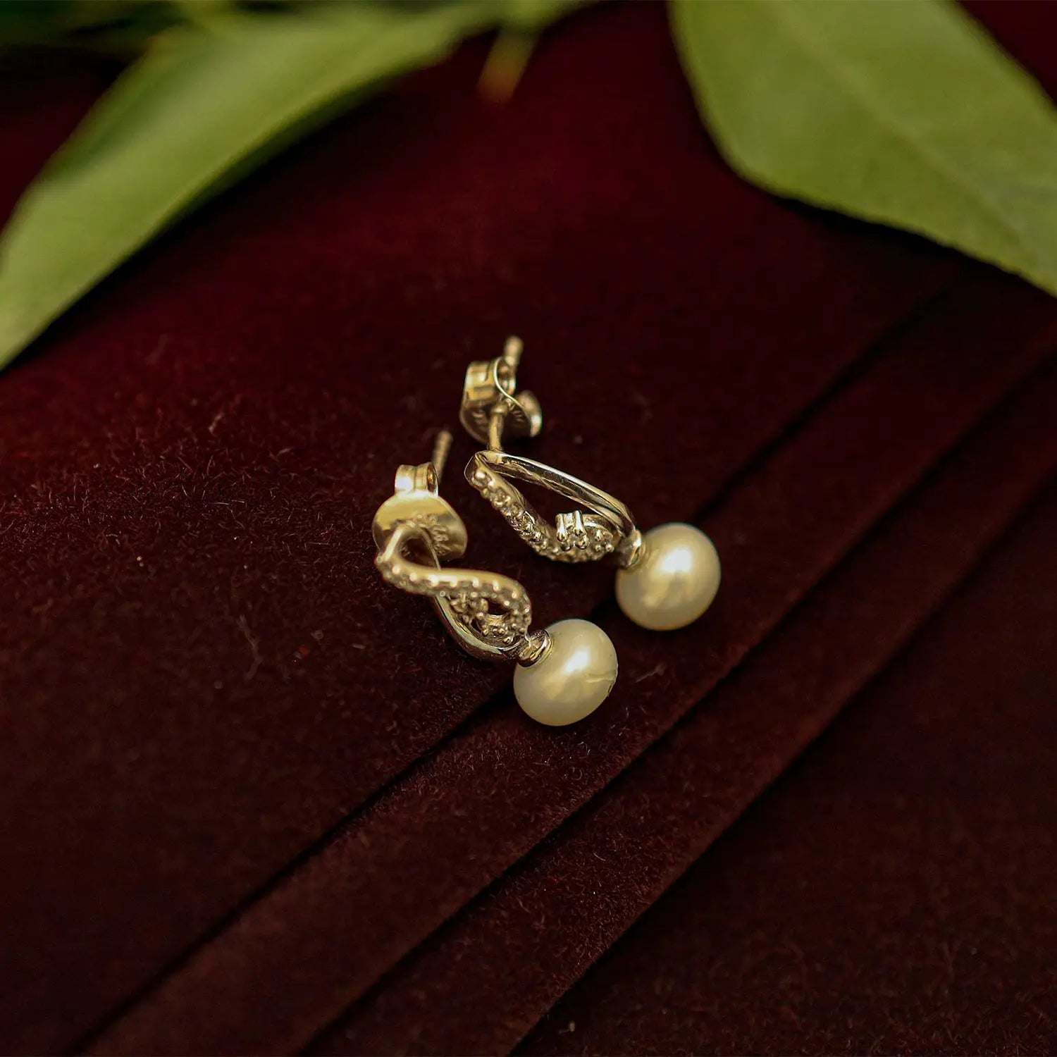 Pure Silver Pearl Drop Earrings with  Design- Made With Pure 925 Silver