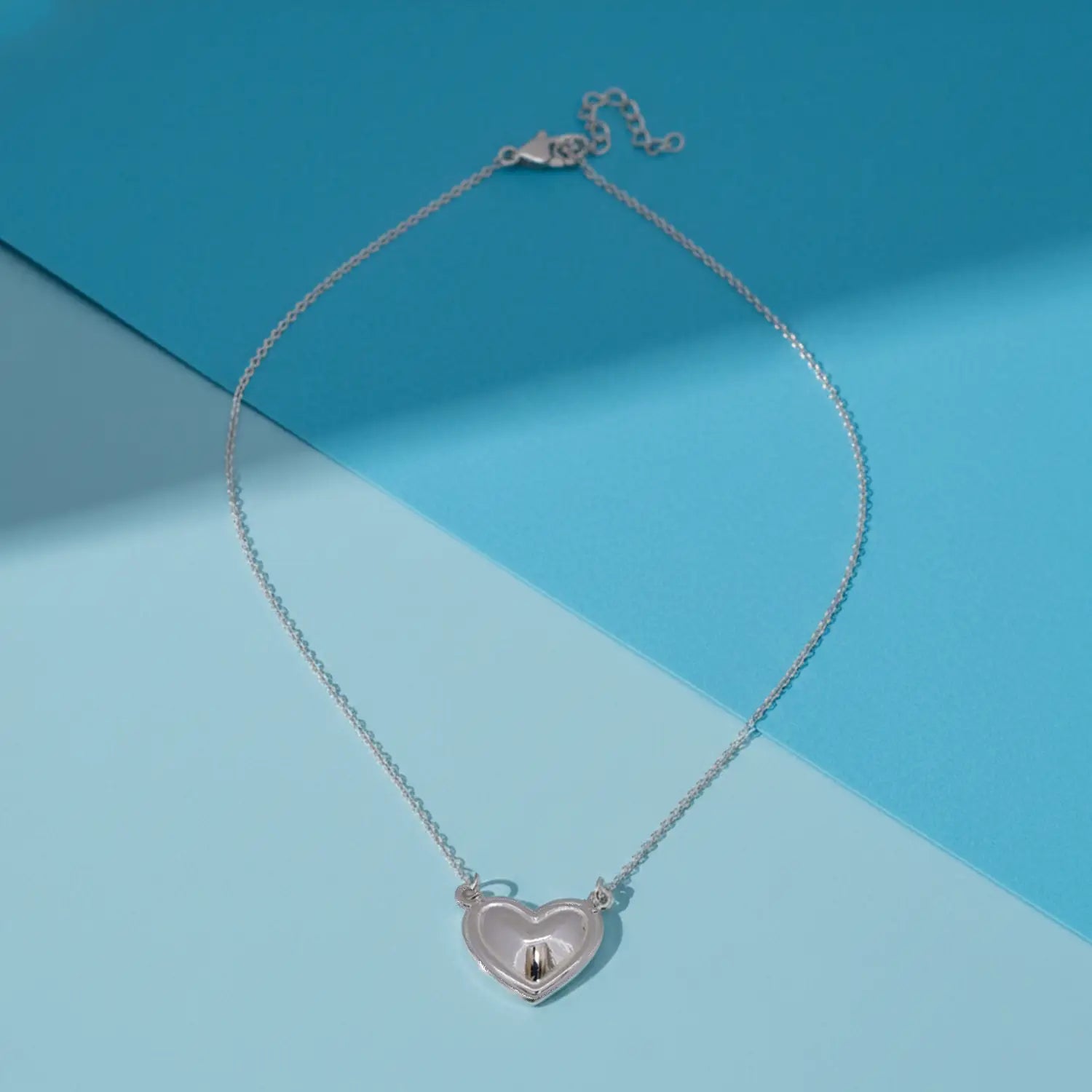 Elegant Heart-Shaped Pure Silver Pendant Necklace- Made With Pure 925 Silver