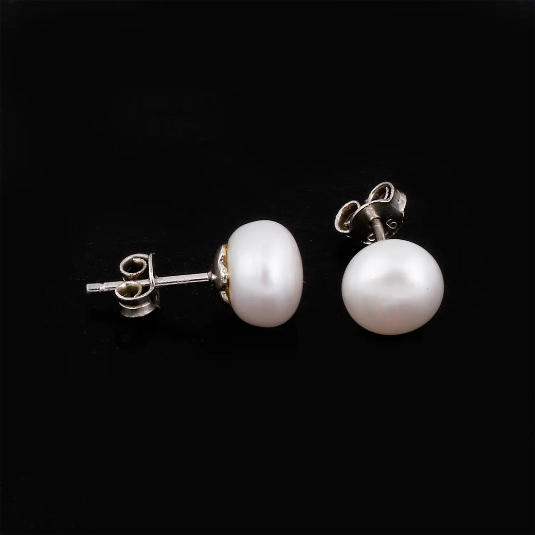 Classic Pure Silver Pearl Stud Earrings- Made With Pure 925 Silver