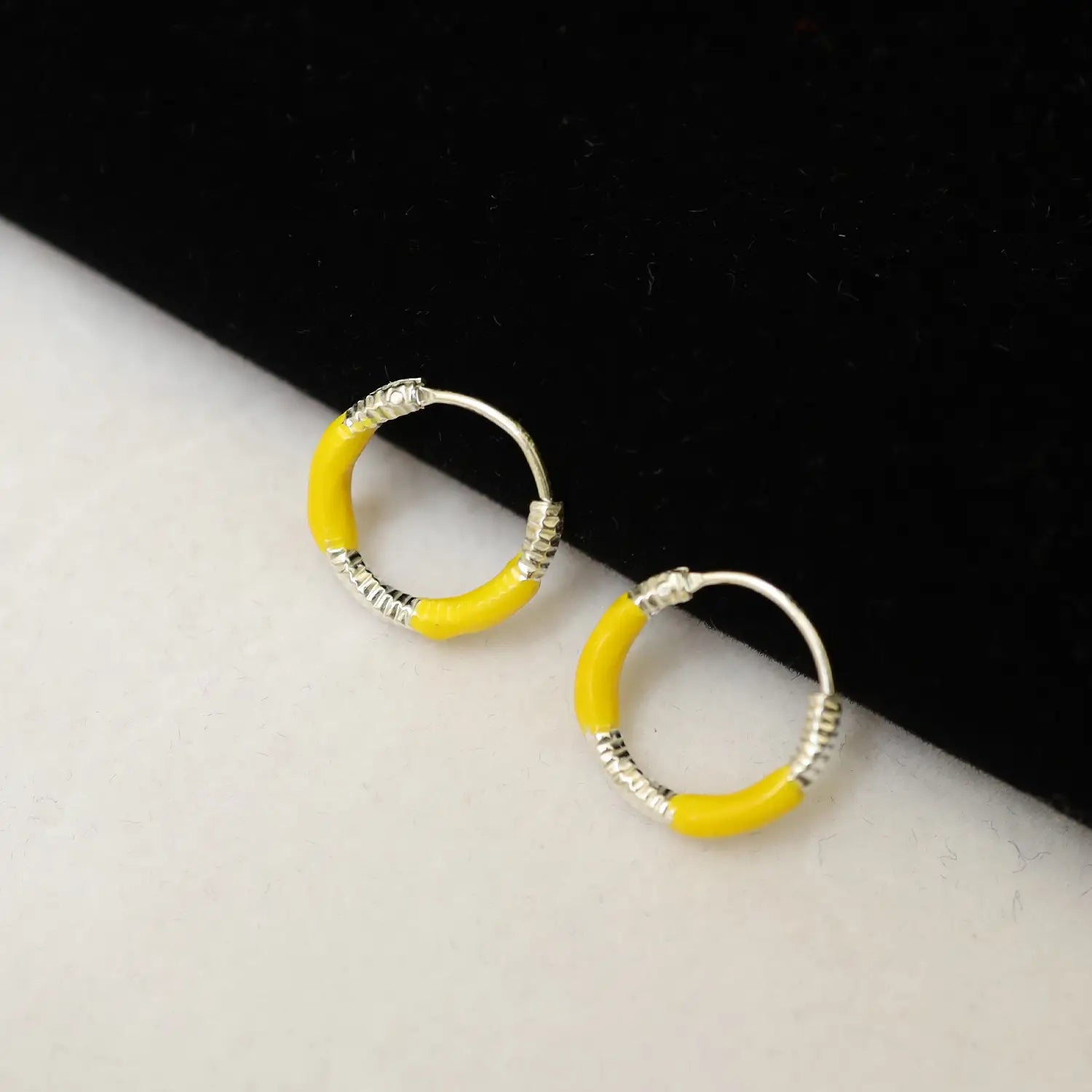 Lime Twist Silver Hoop Earrings - Made With Pure 925 Silver