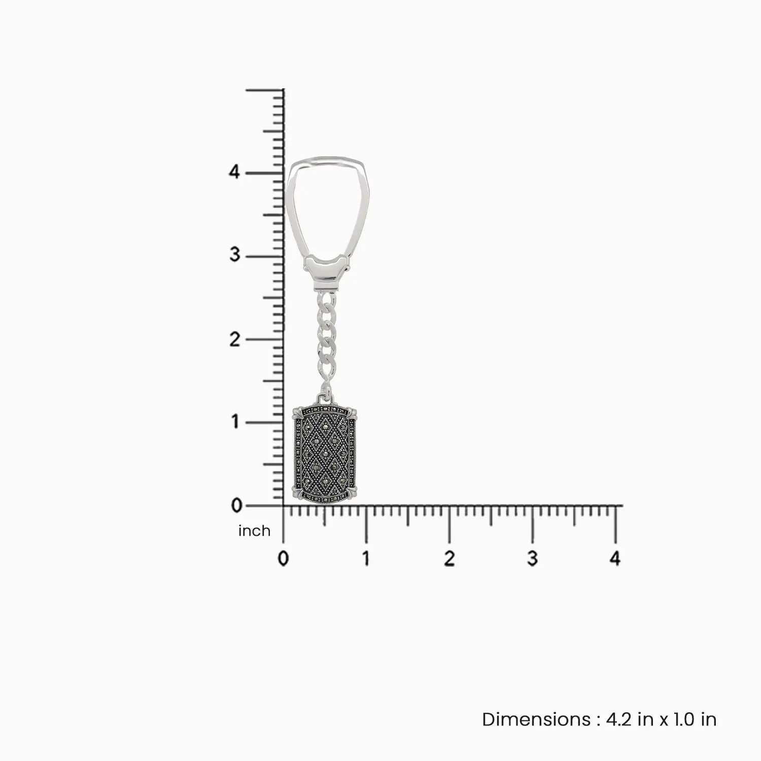 Vintage Majesty Silver Keychain - Made With Pure 925 Silver