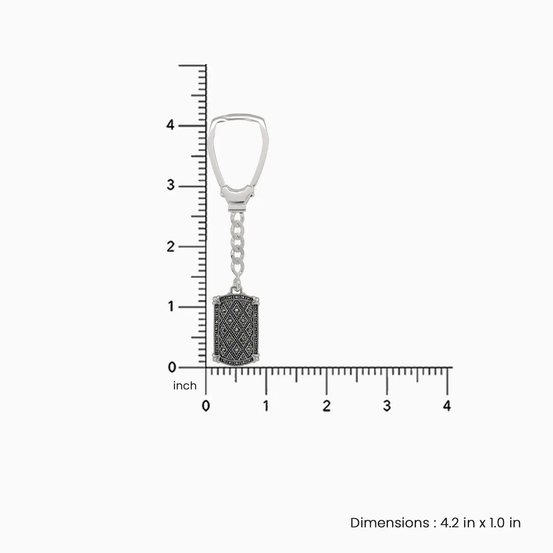 Vintage Majesty Silver Keychain - Made With Pure 925 Silver