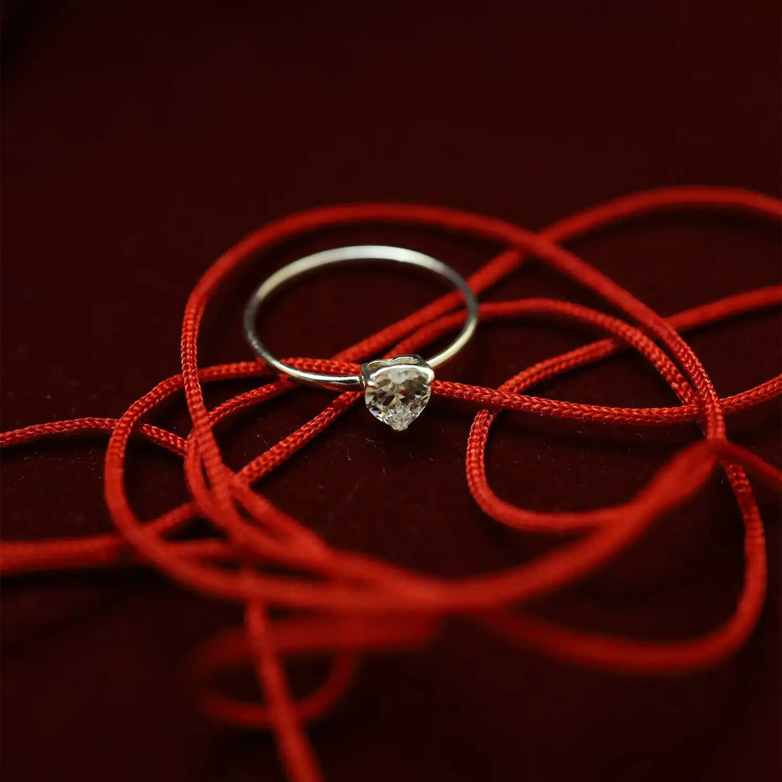 Pure Silver Heart-Shaped Solitaire Ring - Made With Pure 925 Silver