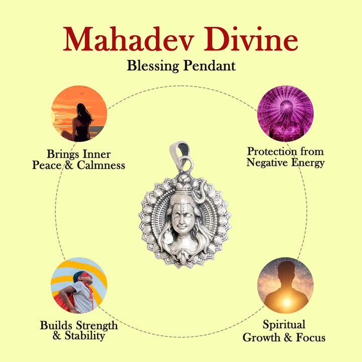 Mahadev Aura Shield Silver Pendant - Made With 925 Pure Silver