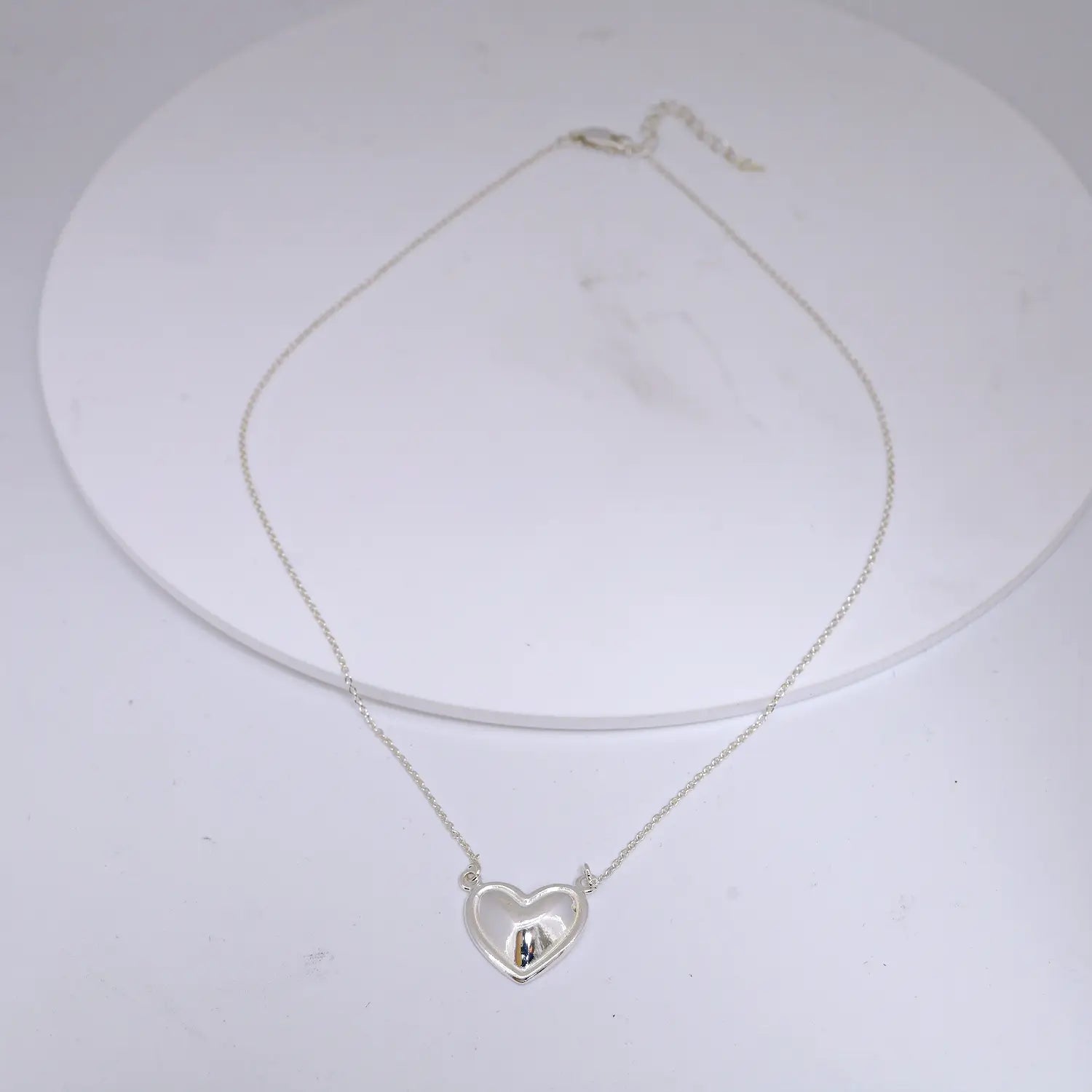 Elegant Heart-Shaped Pure Silver Pendant Necklace- Made With Pure 925 Silver