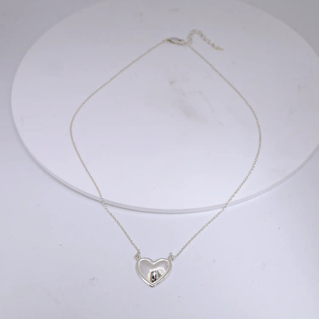 Elegant Heart-Shaped Pure Silver Pendant Necklace- Made With Pure 925 Silver