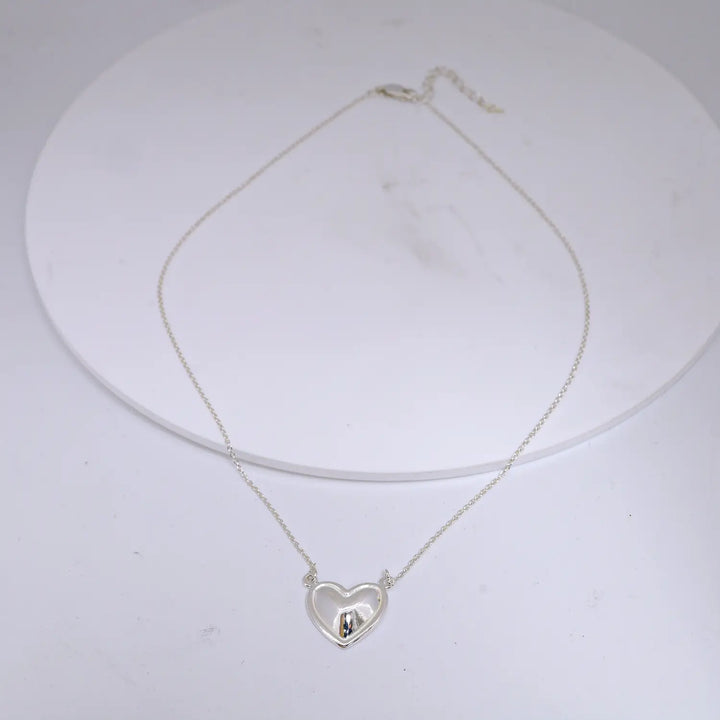 Elegant Heart-Shaped Pure Silver Pendant Necklace- Made With Pure 925 Silver