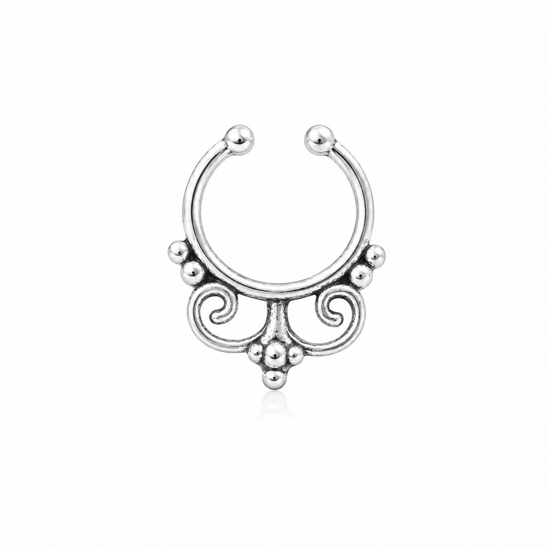 Swirl Charm Oxidized Silver Nose Pin- Made With Pure 925 Silver