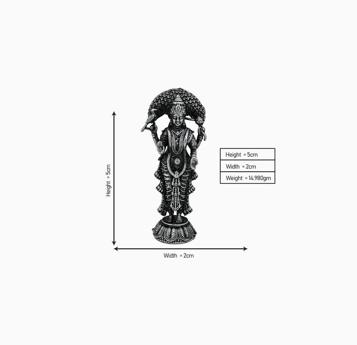 Pure Silver Lord Venkateswara Idol – Antique Finish- Made With Pure 925 Silver