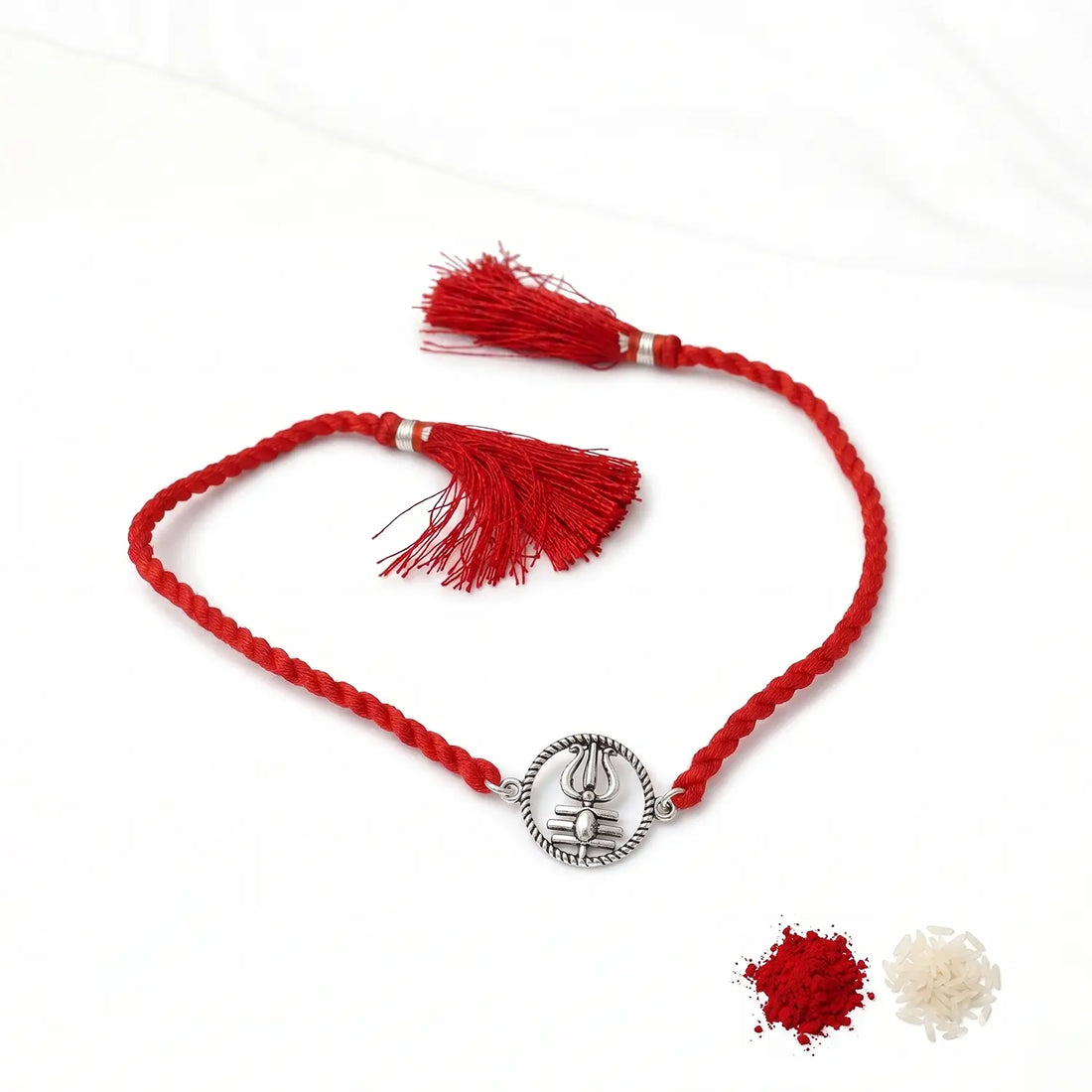 Trishul Mahadev Silver Rakhi - Made With Pure 925 Silver
