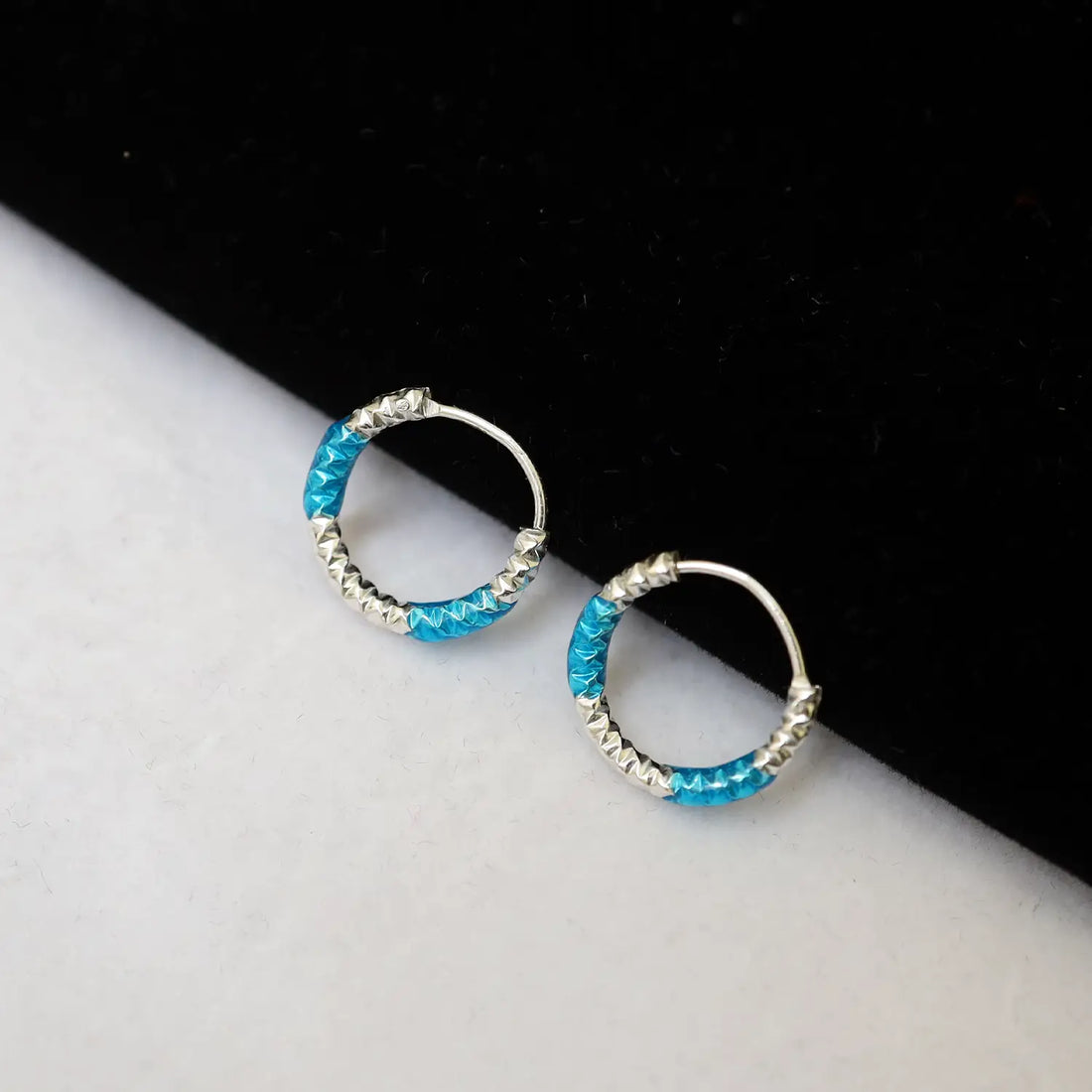 Lime Twist Silver Hoop Earrings - Made With Pure 925 Silver