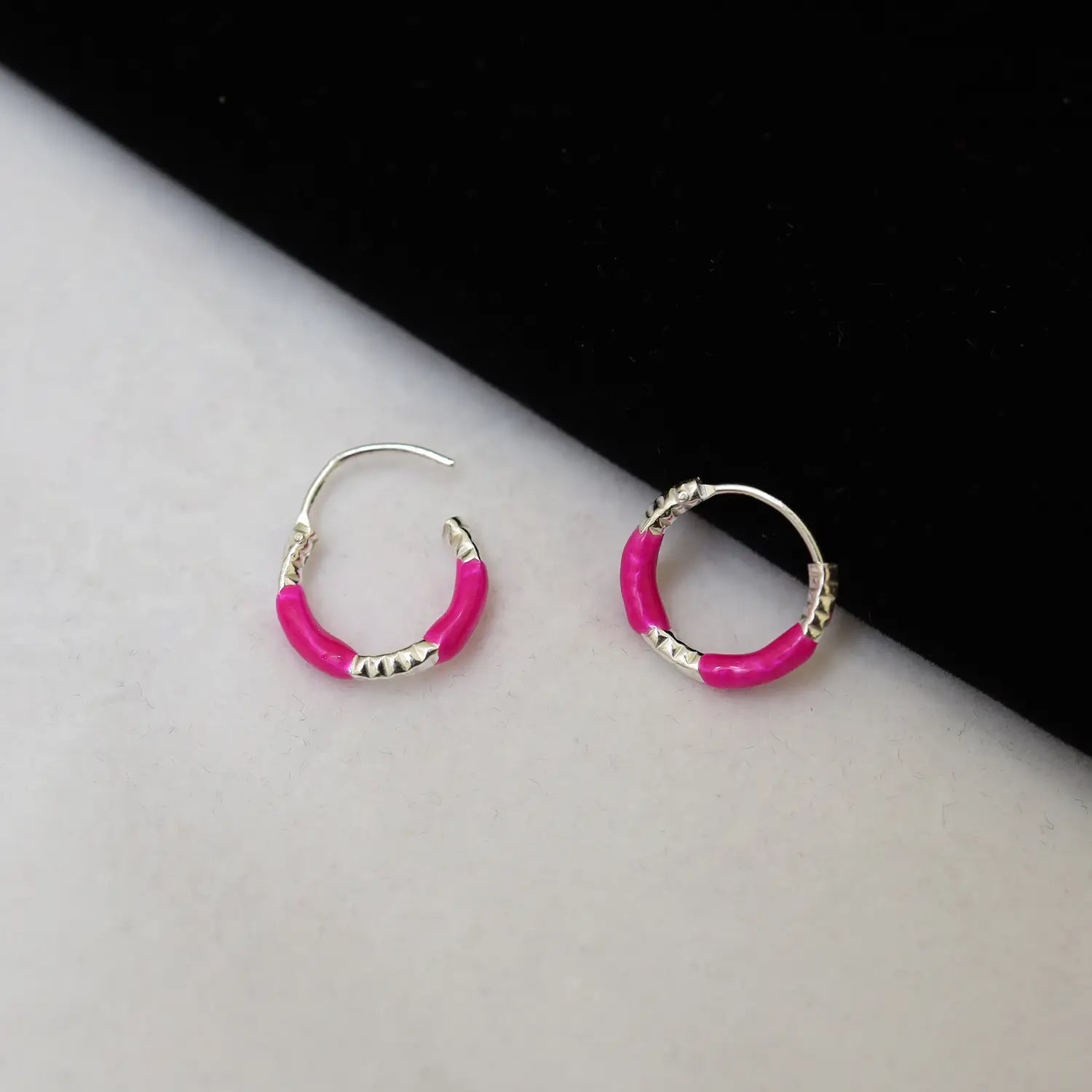 Lime Twist Silver Hoop Earrings - Made With Pure 925 Silver