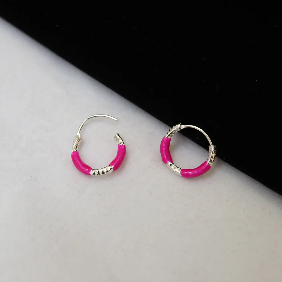 Lime Twist Silver Hoop Earrings - Made With Pure 925 Silver