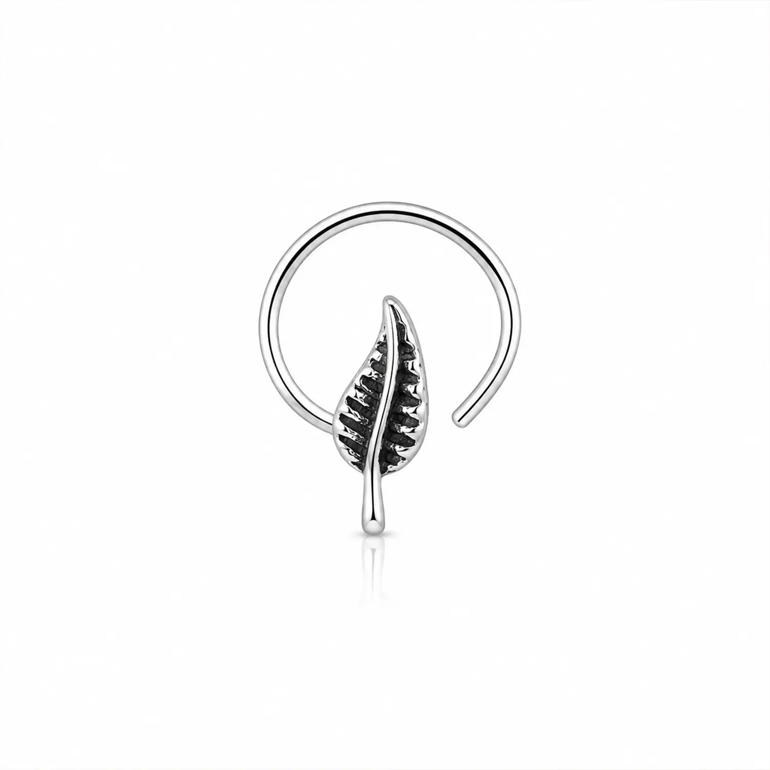 Pure Silver Leaflet Nose Pin- Made With Pure 925 Silver