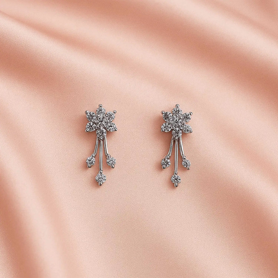 Celeste Sparkle Silver Stud Earrings- Made With Pure 925 Silver