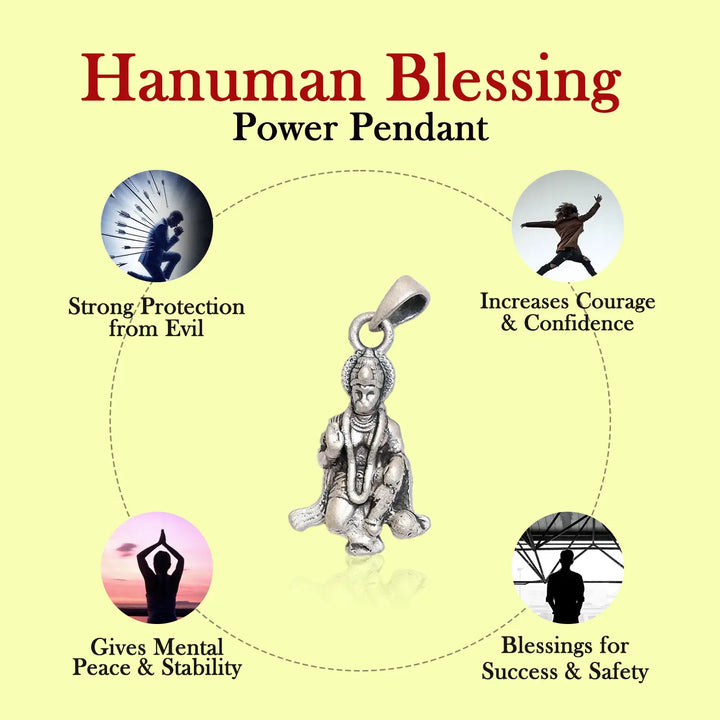 Hanuman Divine Strength Silver Pendant- Made With Pure 925 Silver