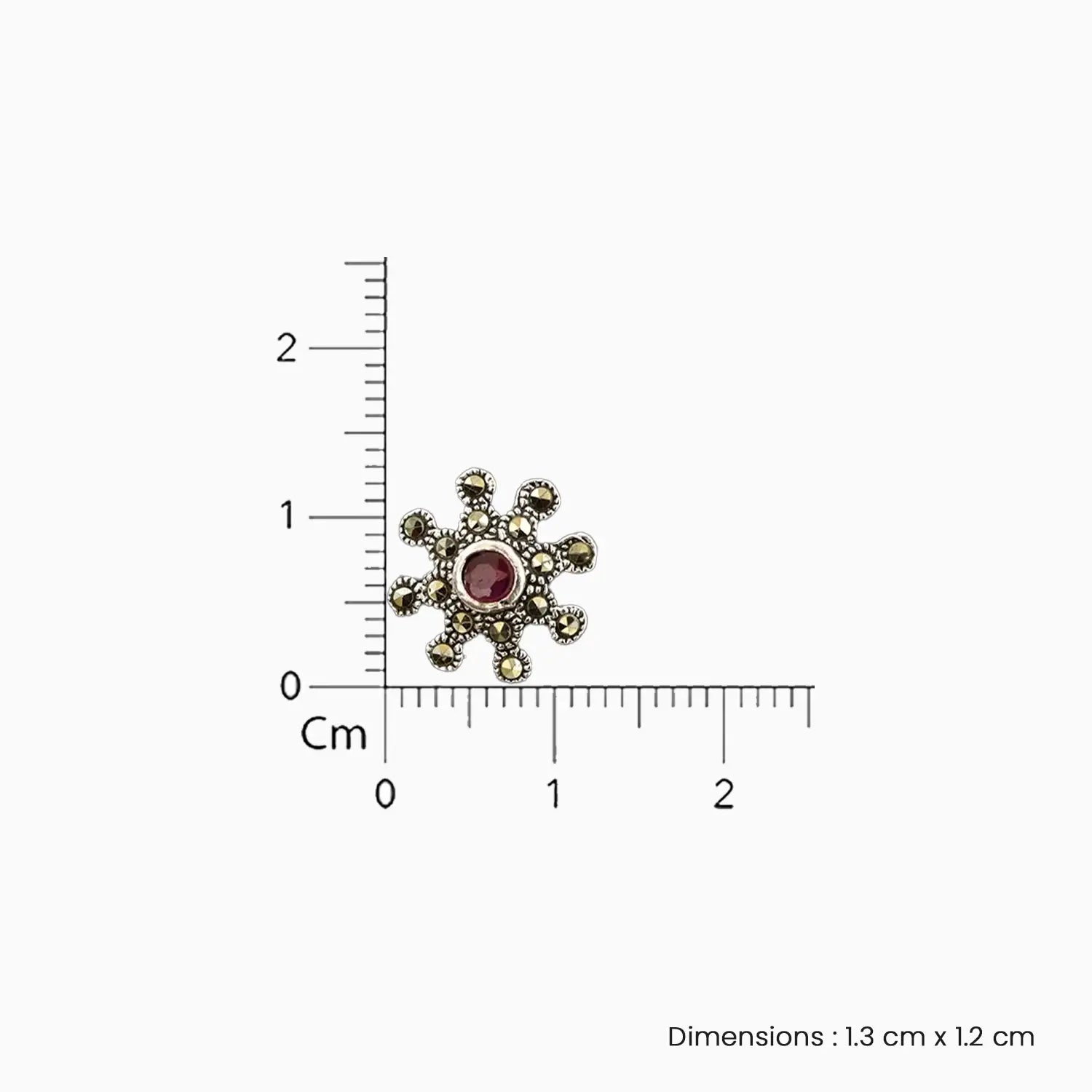 Vintage Ruby Floral 925 Silver Pendant Set - Made With Pure 925 Silver