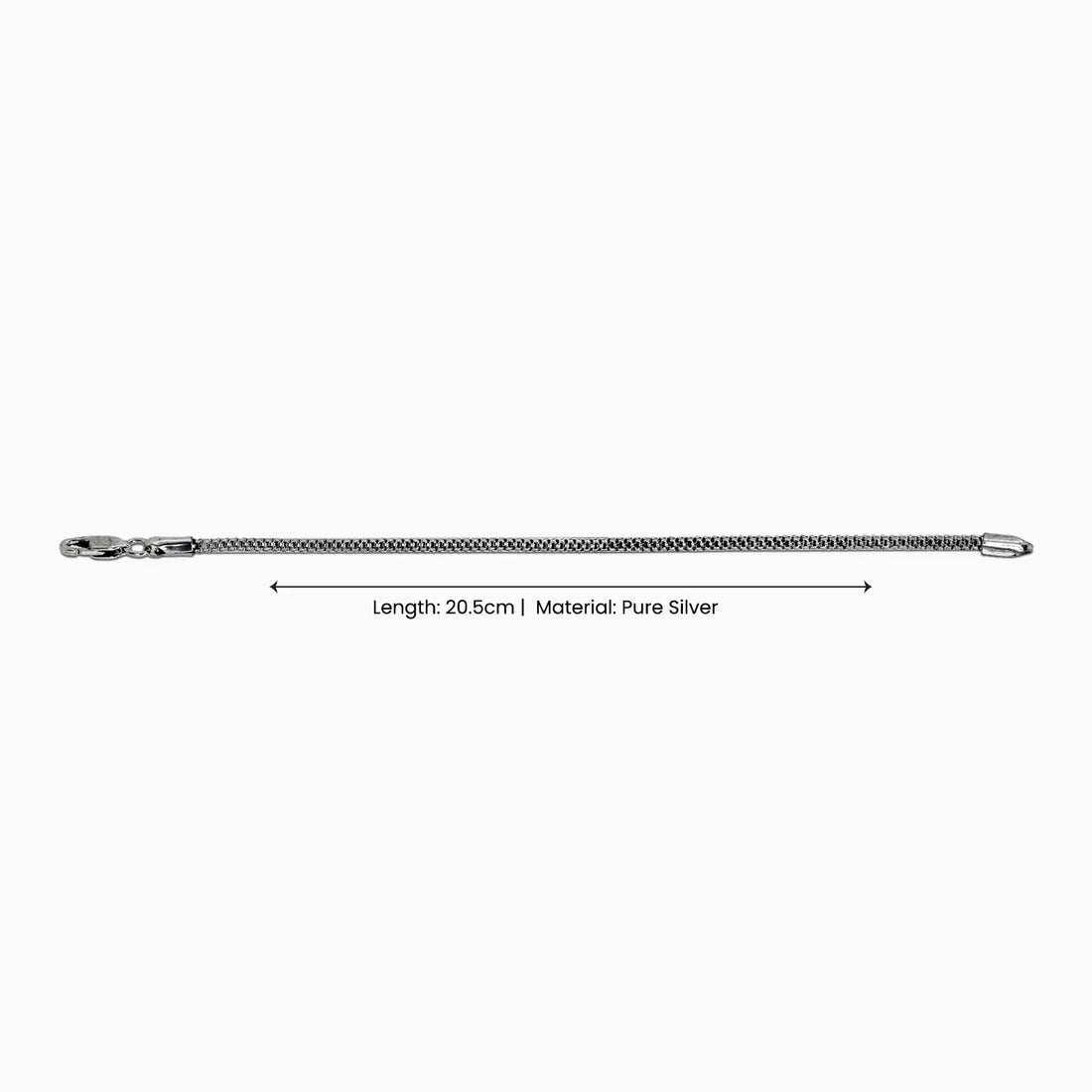 Sleek Box Chain Silver Bracelet - Made With Pure 925 Silver