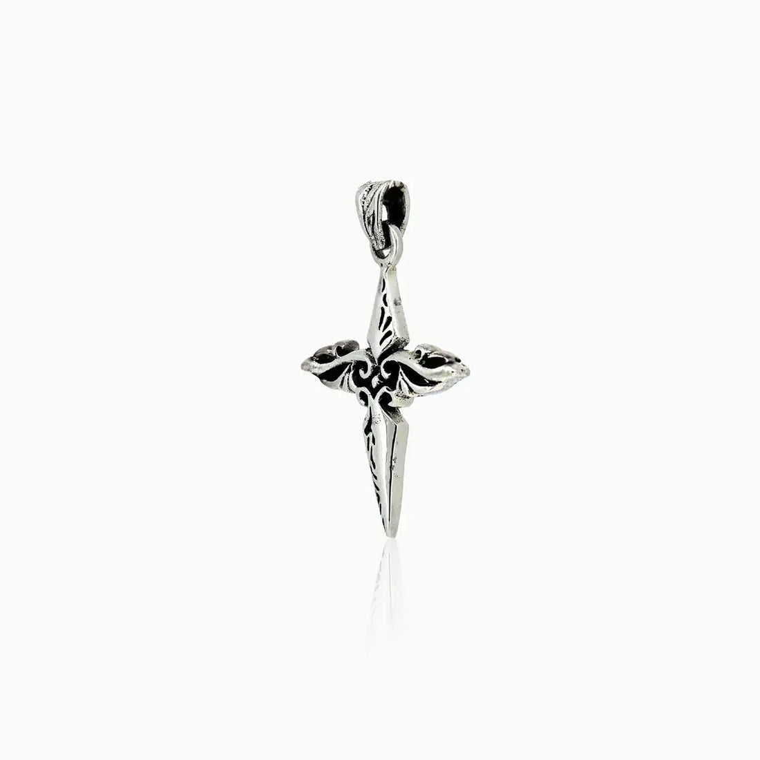 Gothic Cross Pure Silver Pendant- Made With Pure 925 Silver
