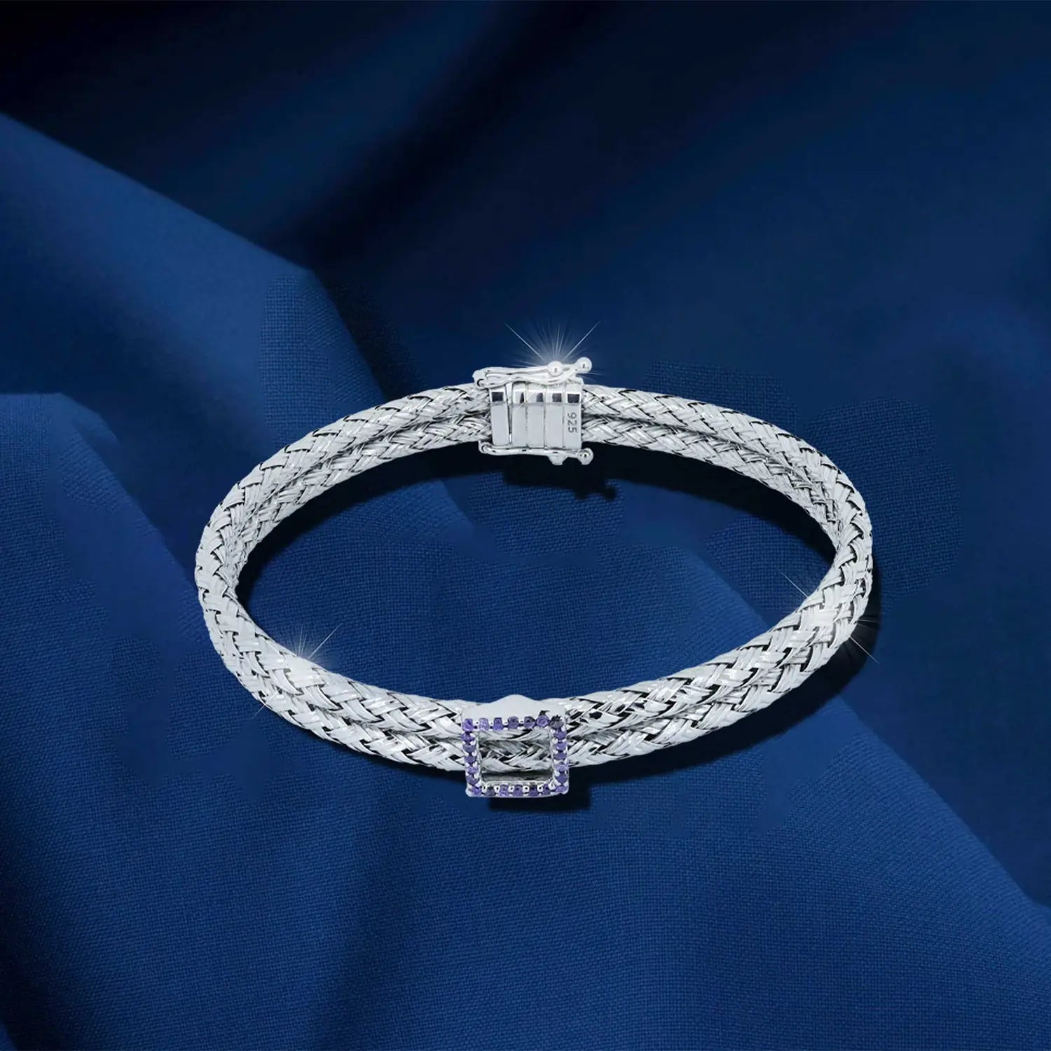 Silver Sleek Woven Pure Silver Bracelet - Made With Pure 925 Silver