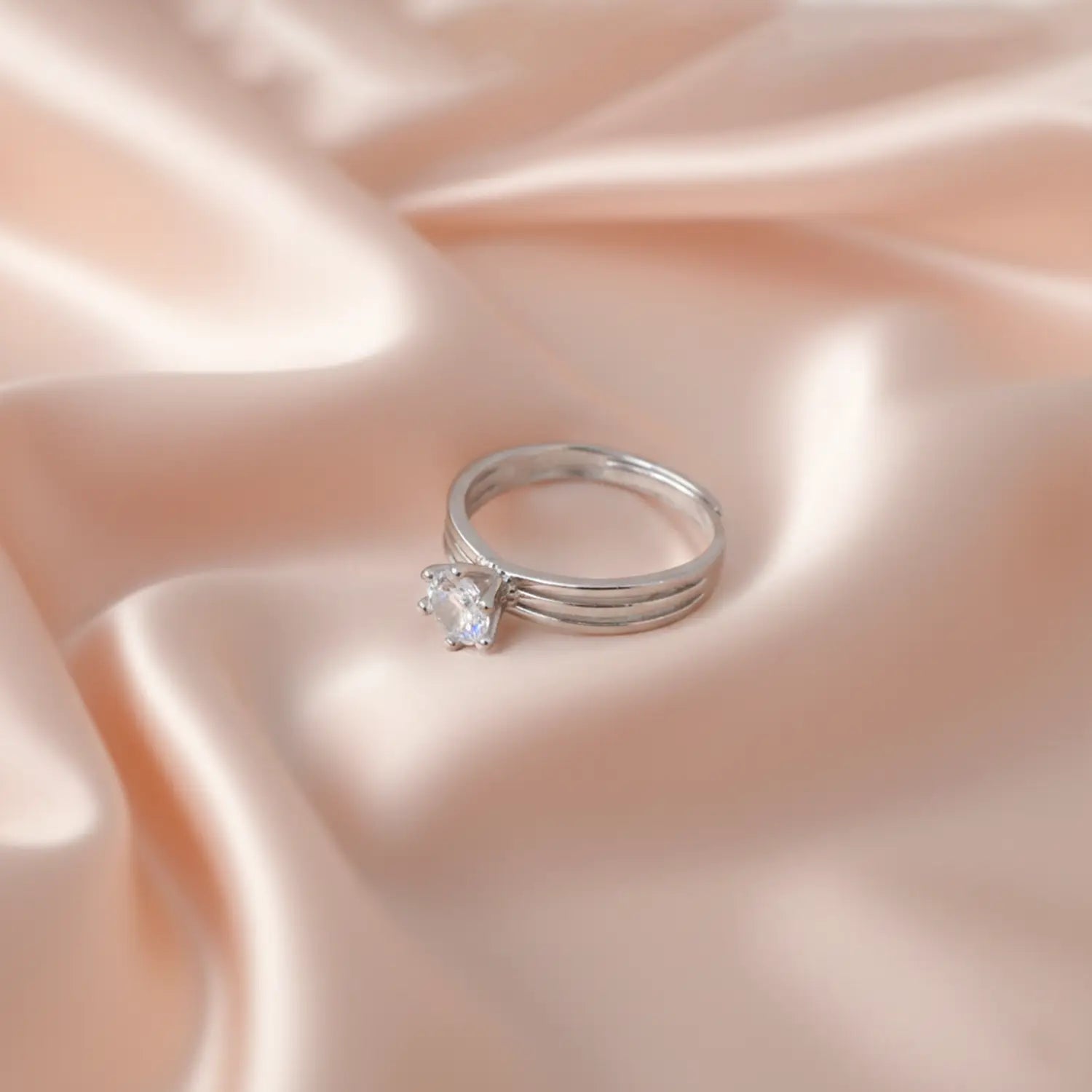 Classic Solitaire Sterling Silver Ring - Made With Pure 925 Silver