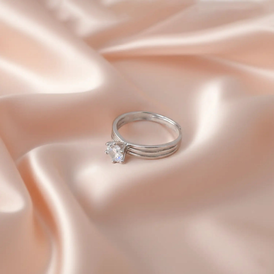 Classic Solitaire Sterling Silver Ring - Made With Pure 925 Silver