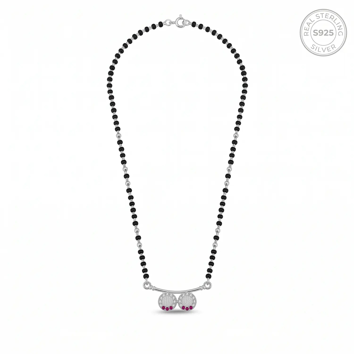 Beauty Combo – Pure 925 Sterling Silver Mangalsutra & Nose Pin