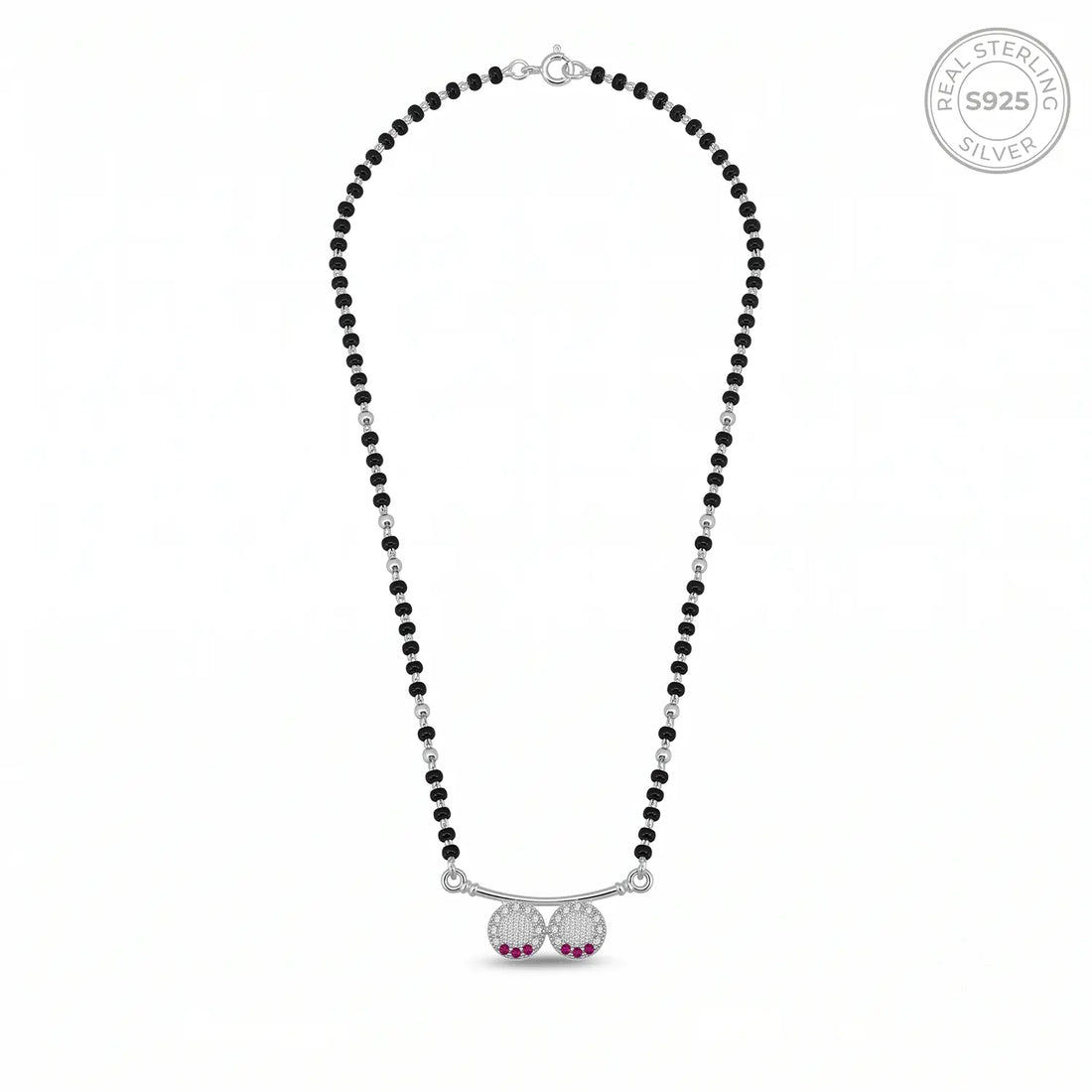 Beauty Combo – Pure 925 Sterling Silver Mangalsutra & Nose Pin