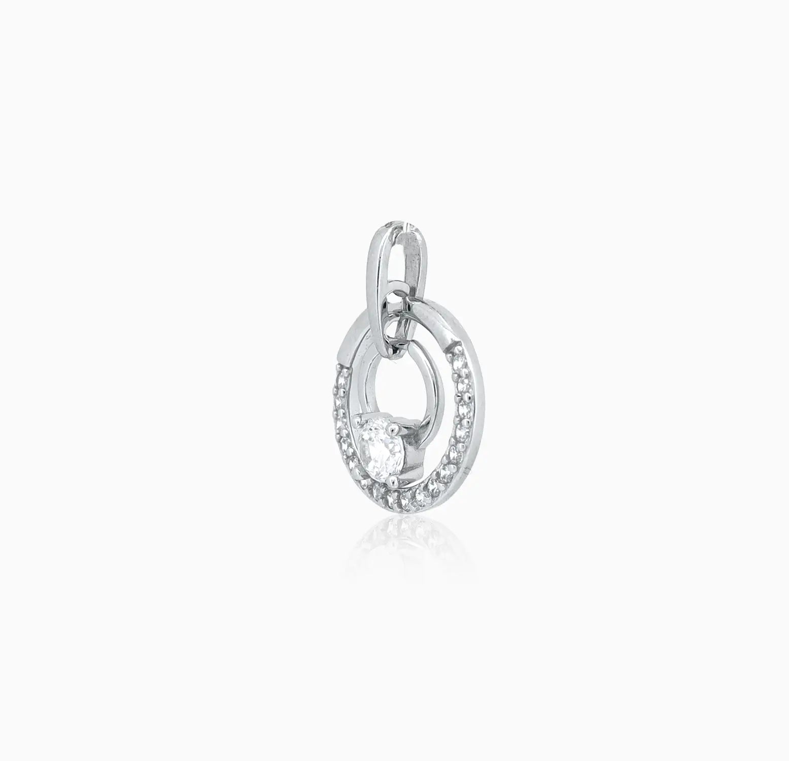 Rose Gold Ruby Circle Silver Pendant - Made With 925 Pure Silver