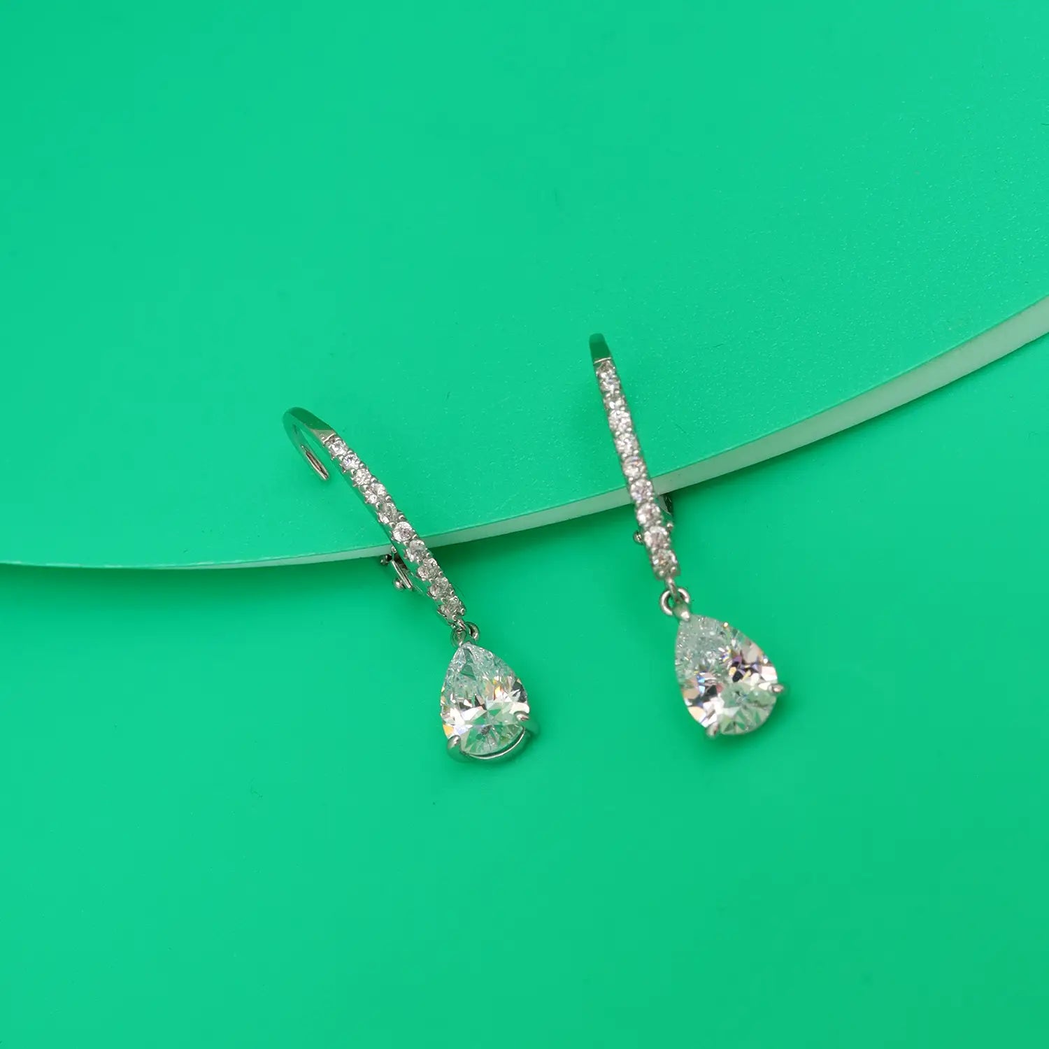 Elegant Teardrop Solitaire Silver Drop Earrings - Made With Pure 925 Silver