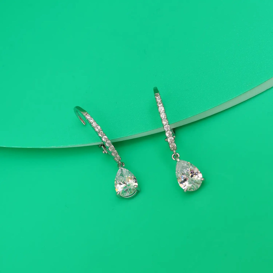 Elegant Teardrop Solitaire Silver Drop Earrings - Made With Pure 925 Silver