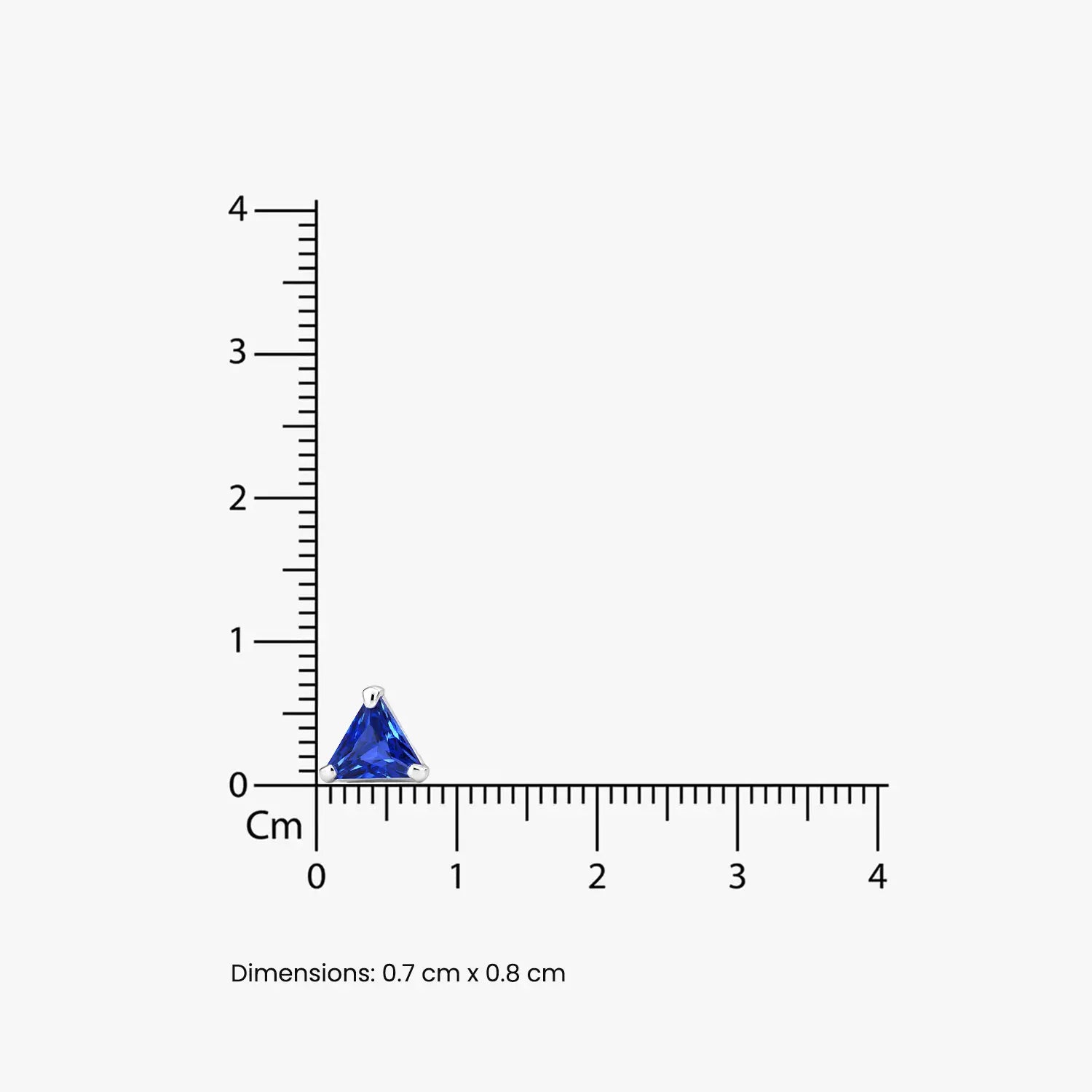Royal Blue Triangle Gemstone Silver Stud Earrings - Made With Pure 925 Silver