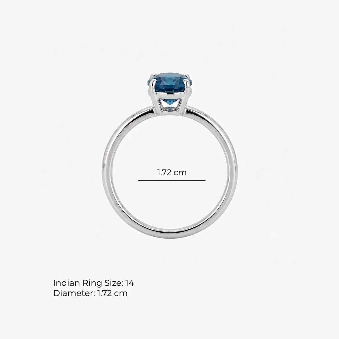 Blue Emerald-Cut Solitaire Silver Ring - Made With Pure 925 Silver
