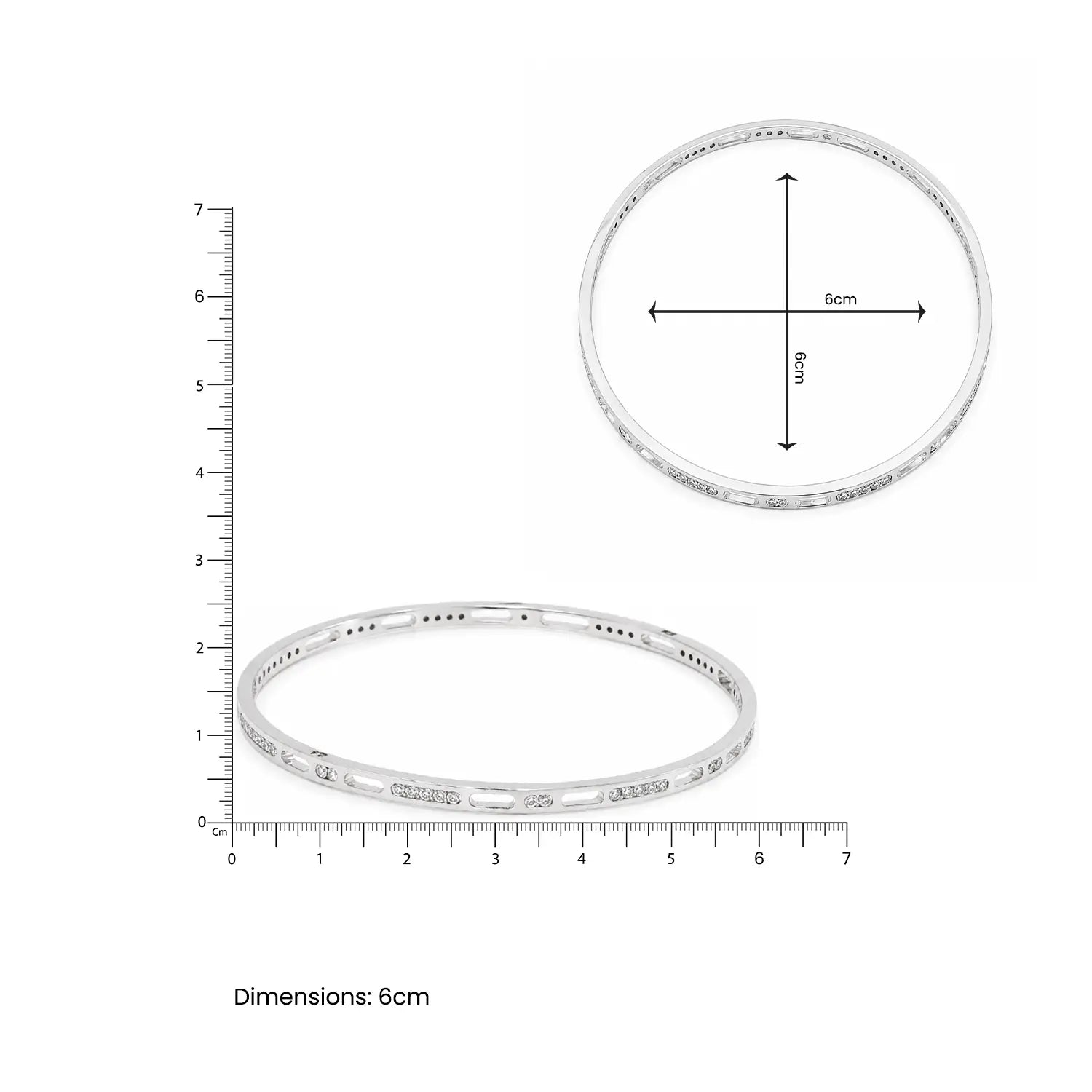Minimal Sparkle Silver Bangles - Made With Pure 925 Silver