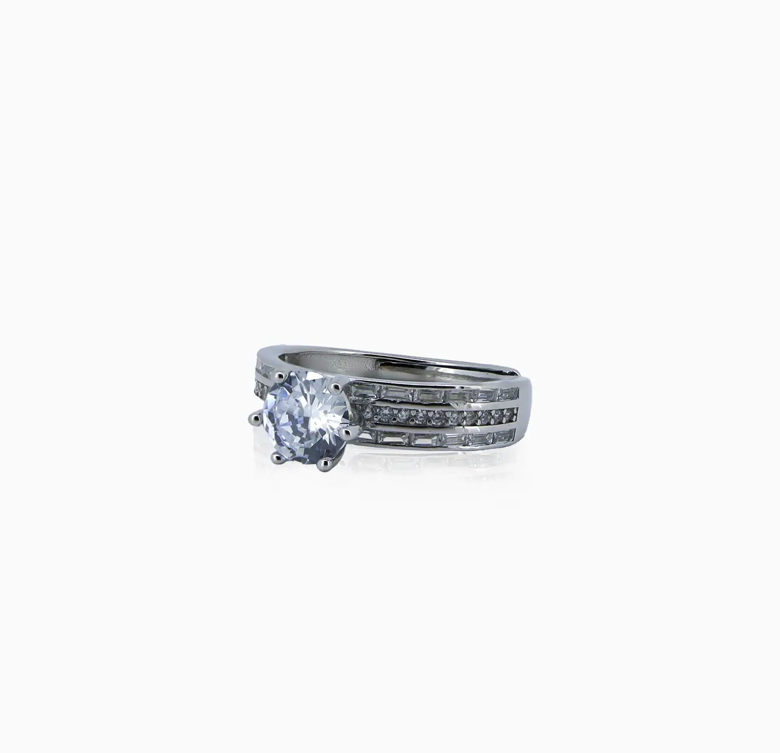 Pure Silver Classic Solitaire Ring - Made With Pure 925 Silver