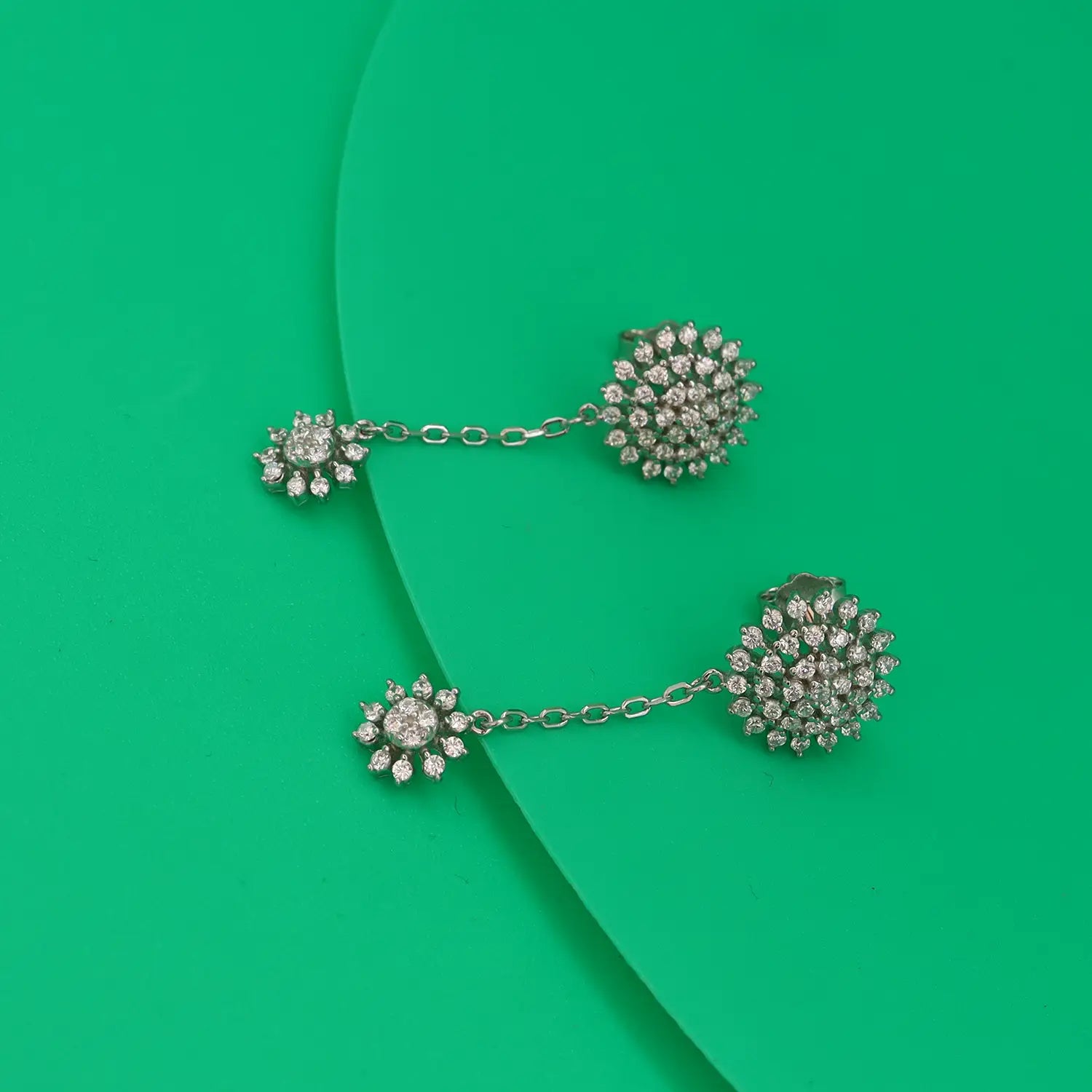 Elegant Floral Cascade Silver Earrings - Made With Pure 925 Silver