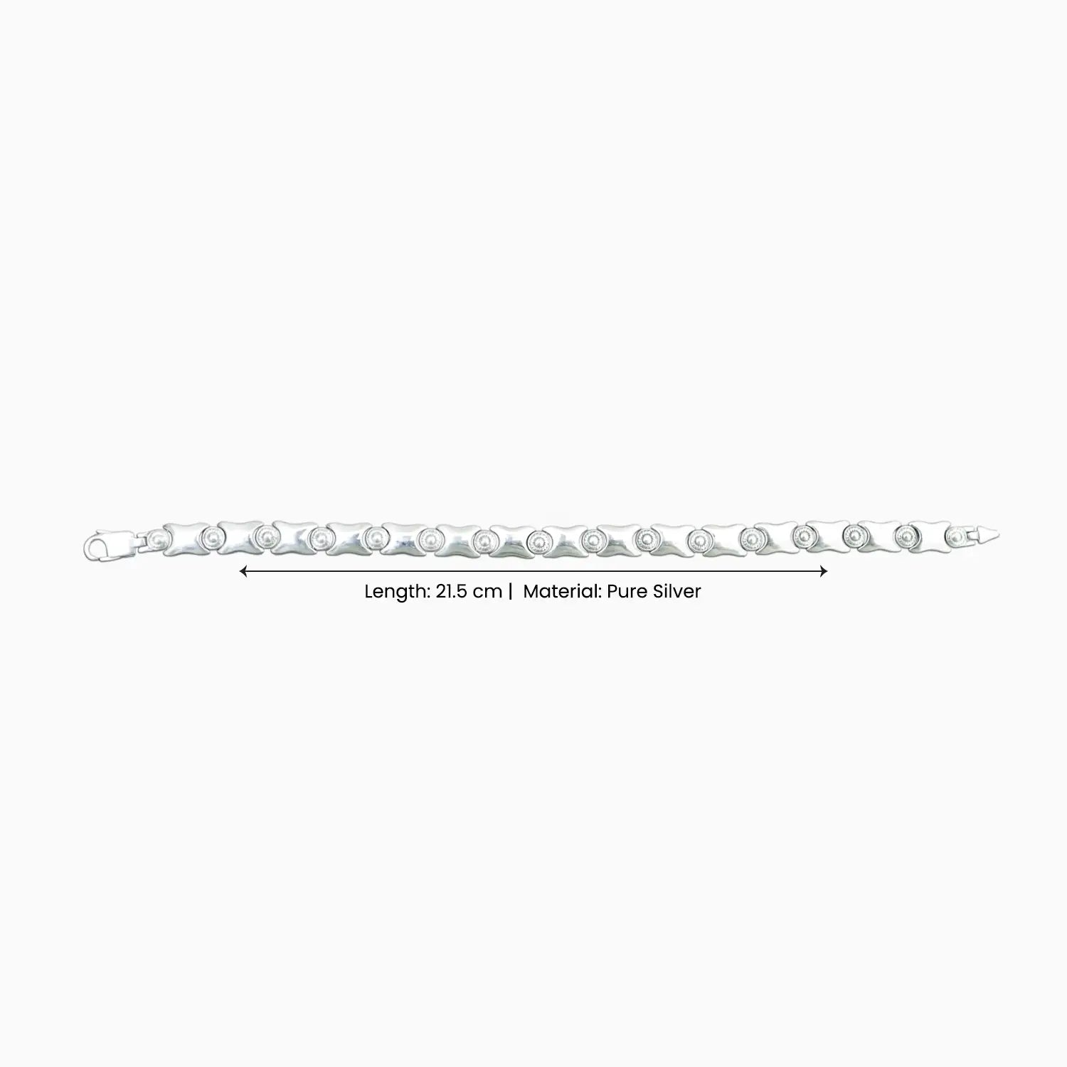 Pure Silver Textured Link Bracelet  - Made With Pure 925 Silver