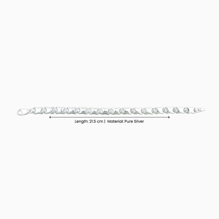 Pure Silver Textured Link Bracelet  - Made With Pure 925 Silver