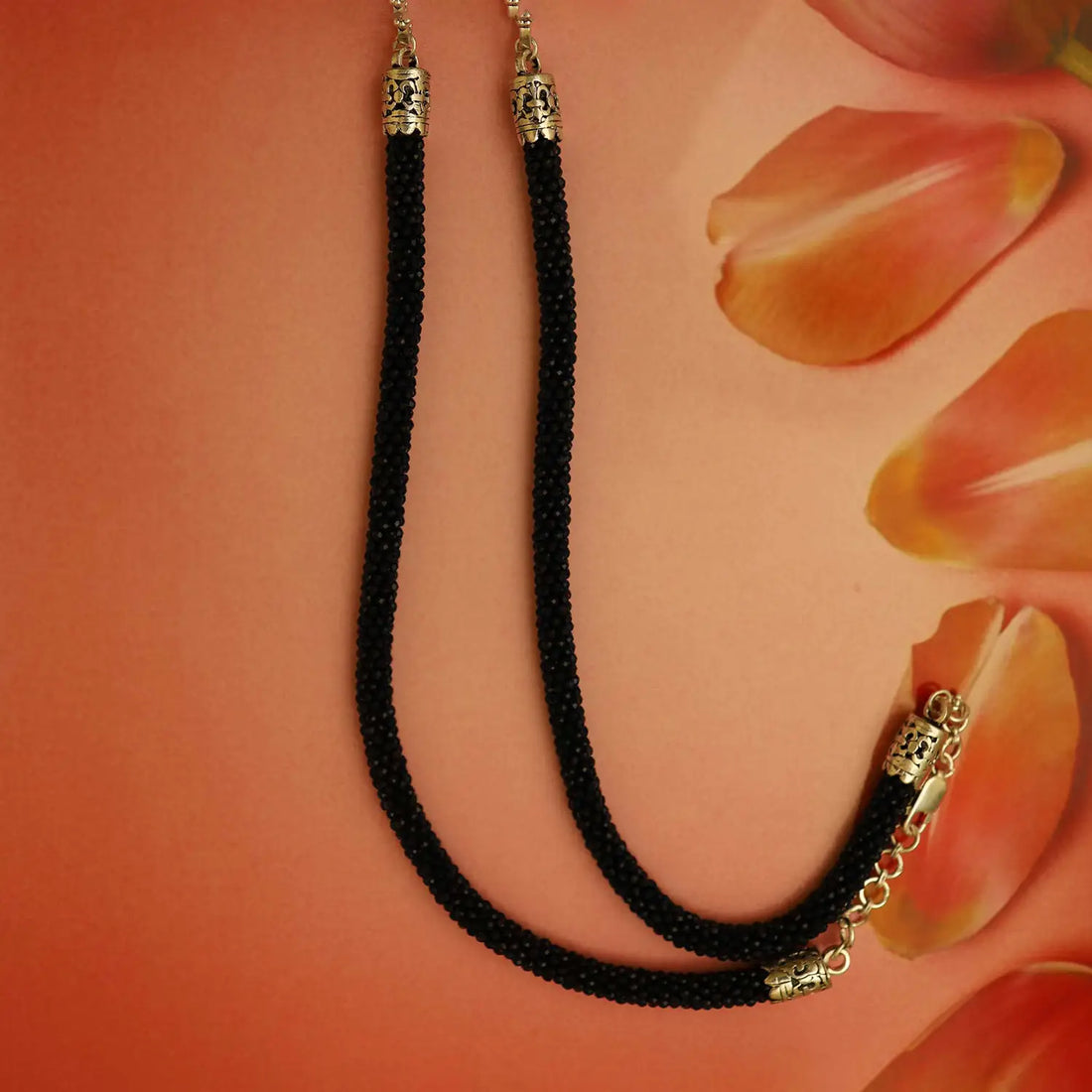 Antique Silver Cylindrical Pendant Necklace Set with Pearl Drops- Made With Pure 925 Silver