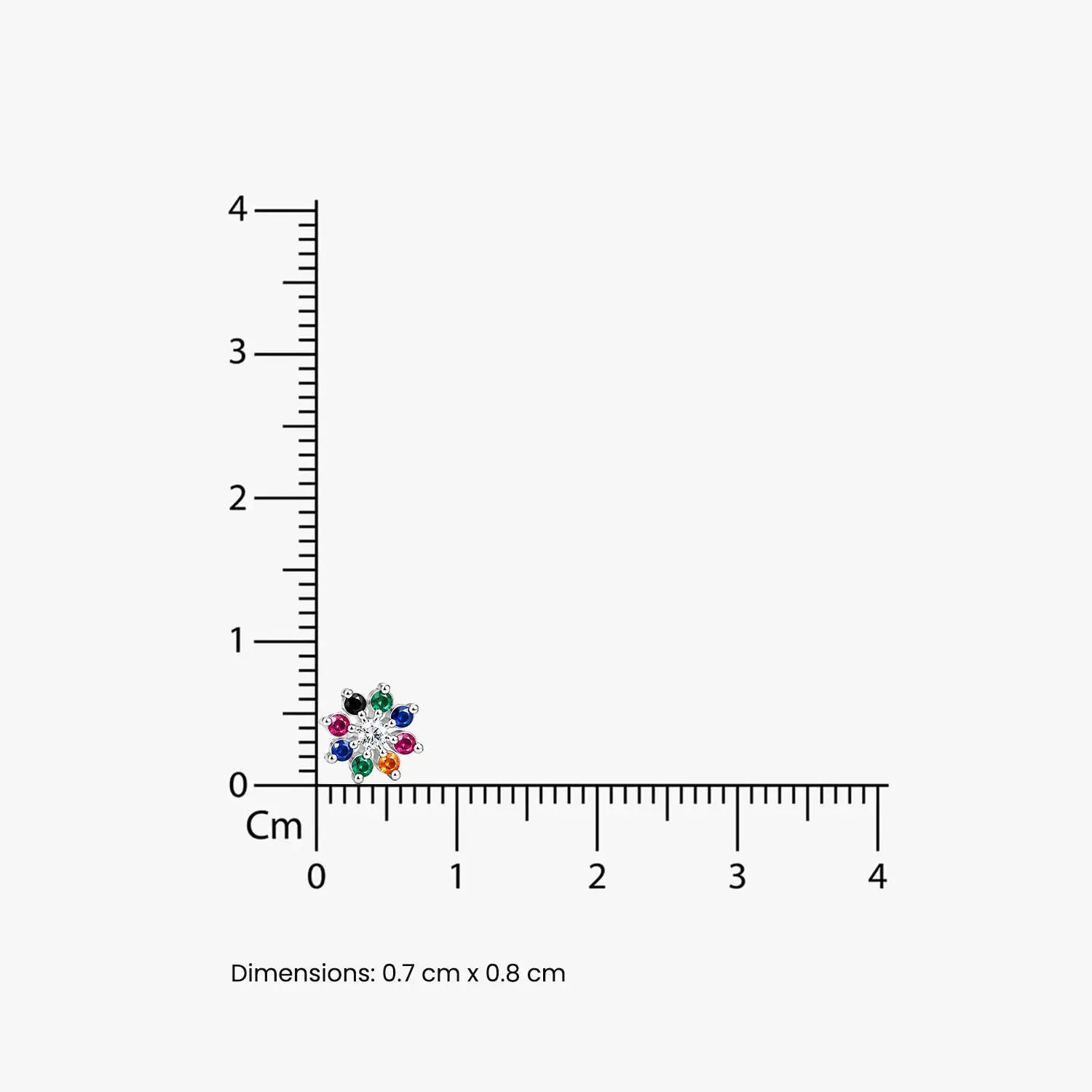 Multicolor Floral Gemstone Silver Stud Earrings - Made With Pure 925 Silver