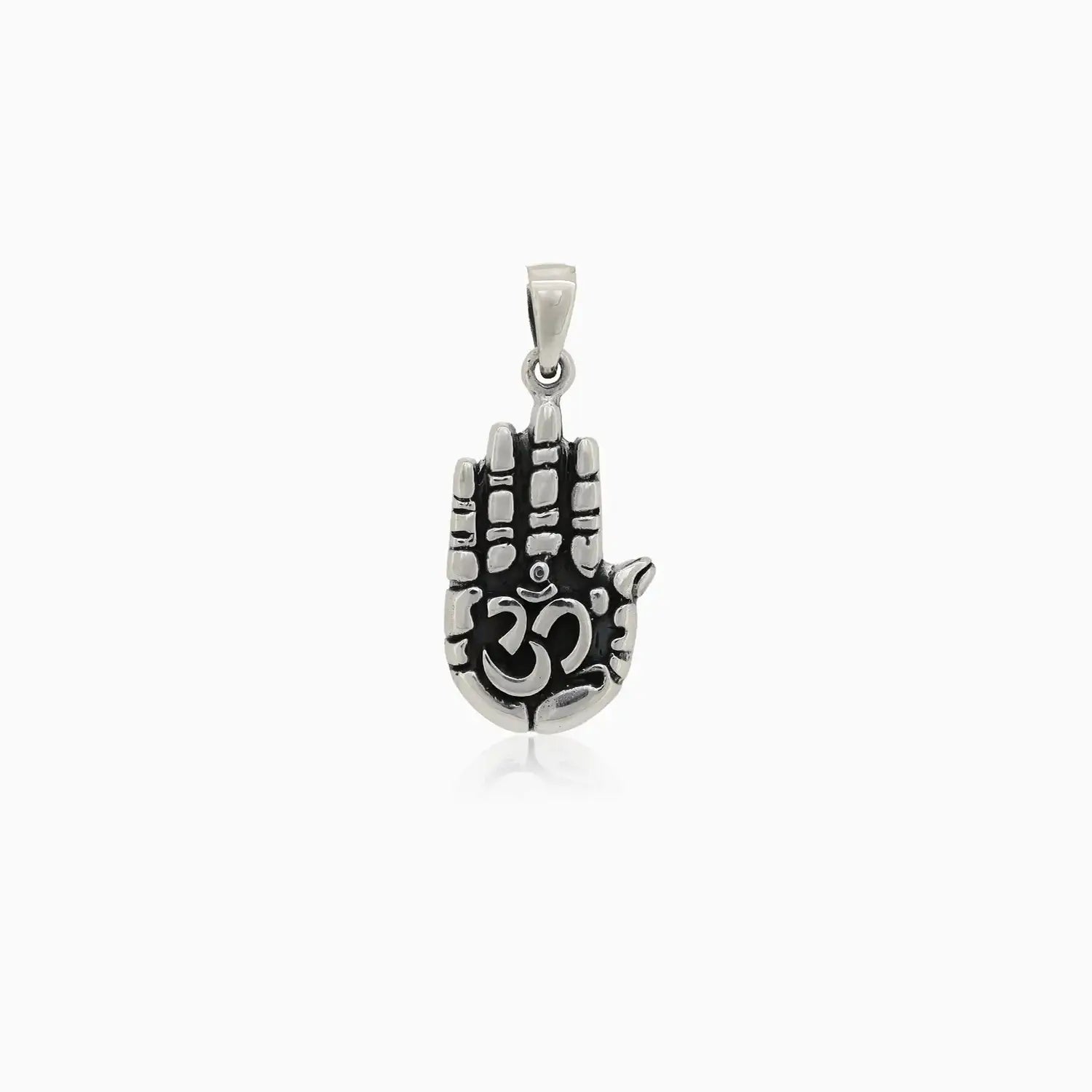 Sacred Om Hand Silver Pendant- Made With Pure 925 Silver