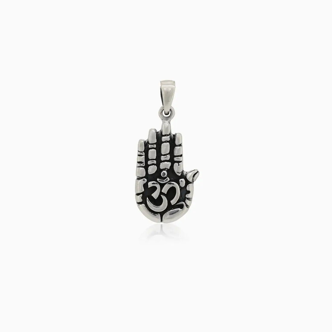 Sacred Om Hand Silver Pendant- Made With Pure 925 Silver