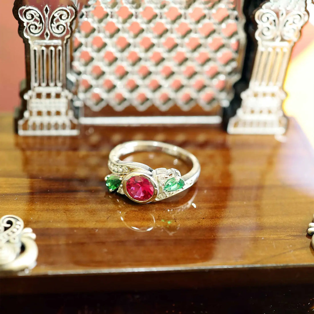 Pure Silver Ruby Ring - Made With Pure 925 Silver