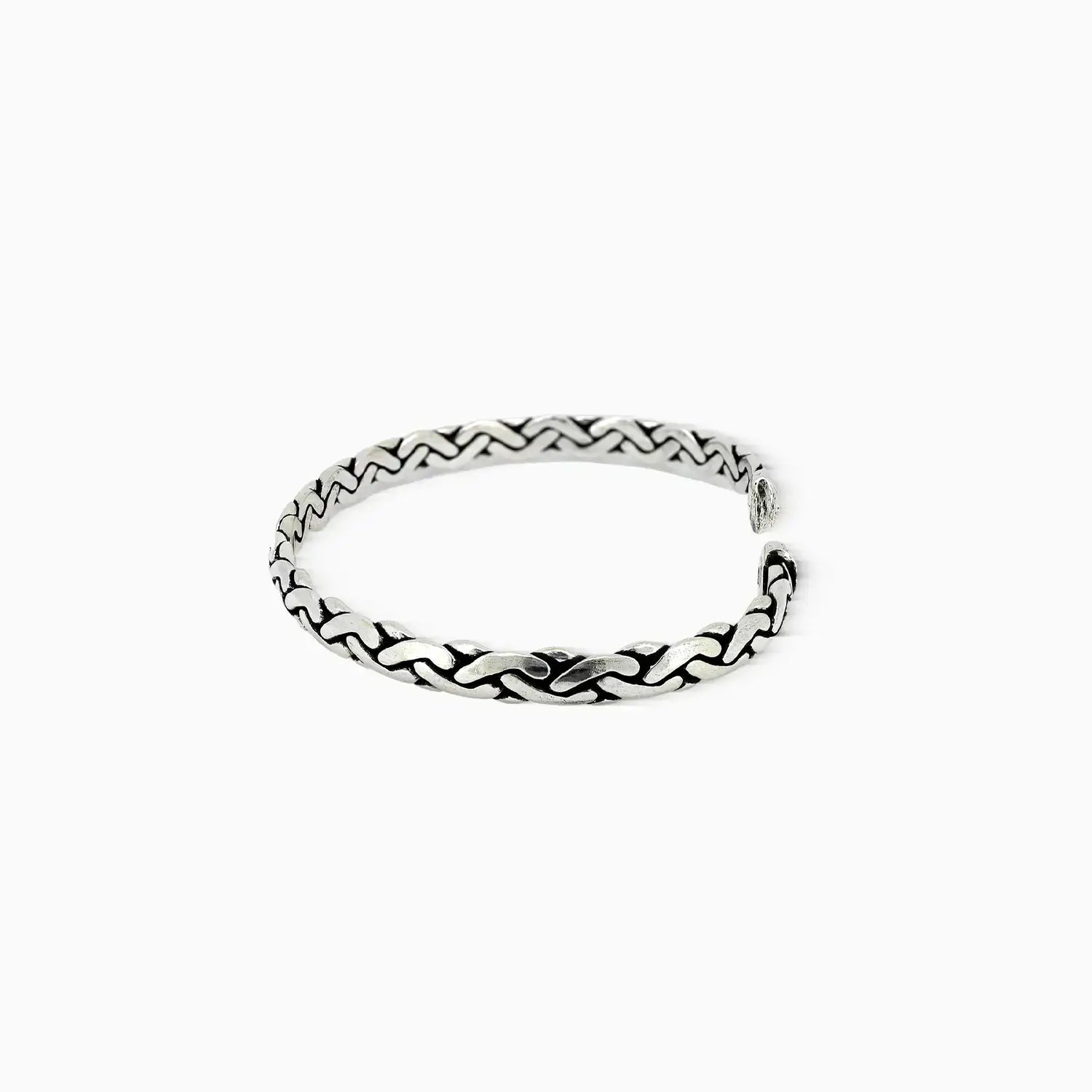 Braided Pure Silver Cuff Bracelet - Made With Pure 925 Silver